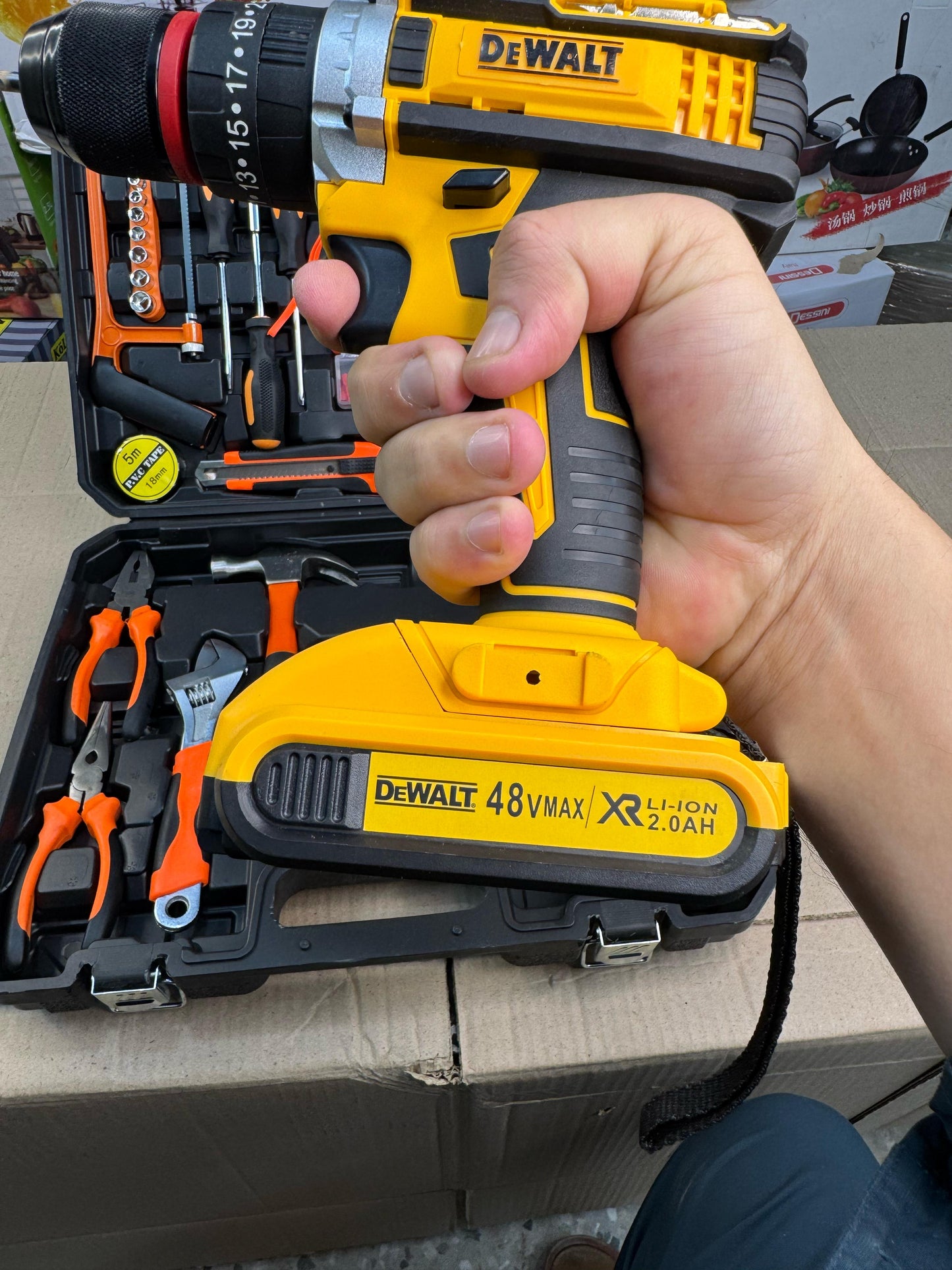 DeWalt commercial use 117 pcs drill machine set 48V