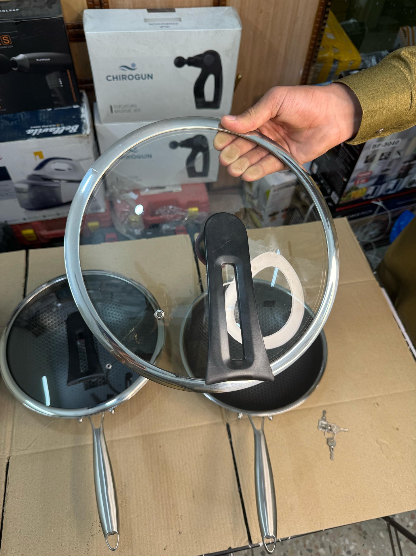 Germany handi craft honeycomb deep fry pan