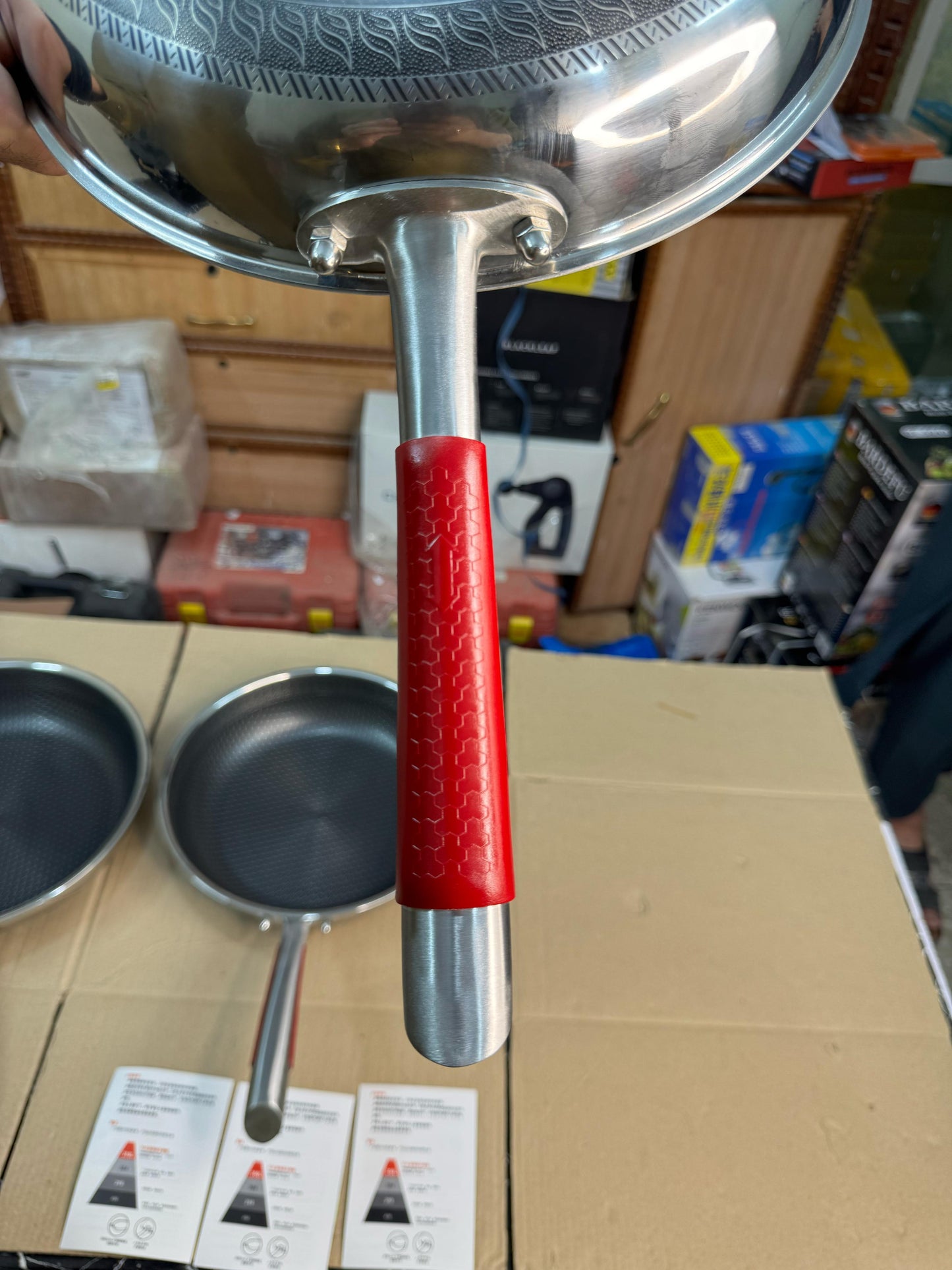 Germany handicraft FLAT  fry pan 316 steel