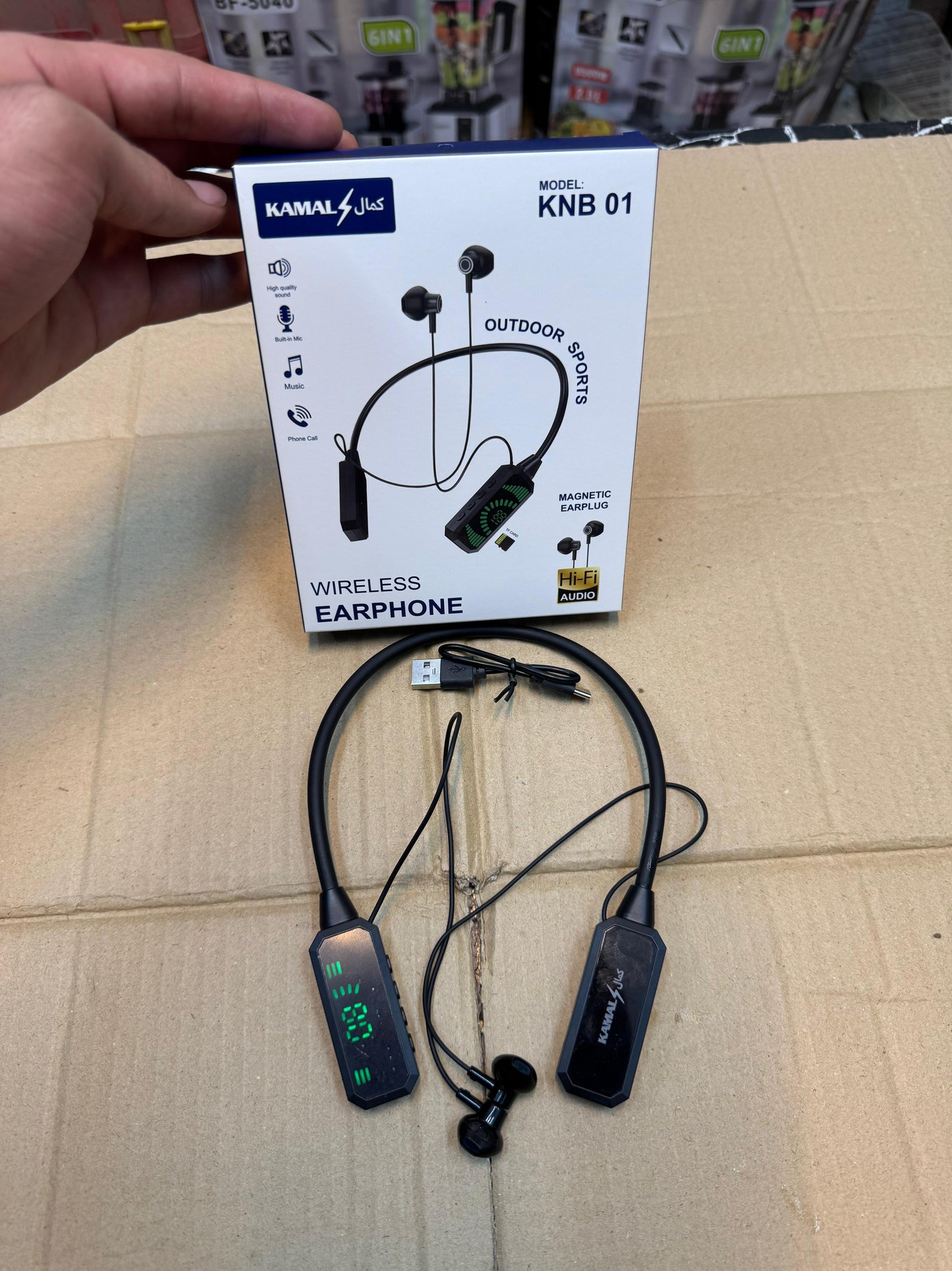 Wireless Sports Neckband Changer Compatible with Android/iOS (Black)