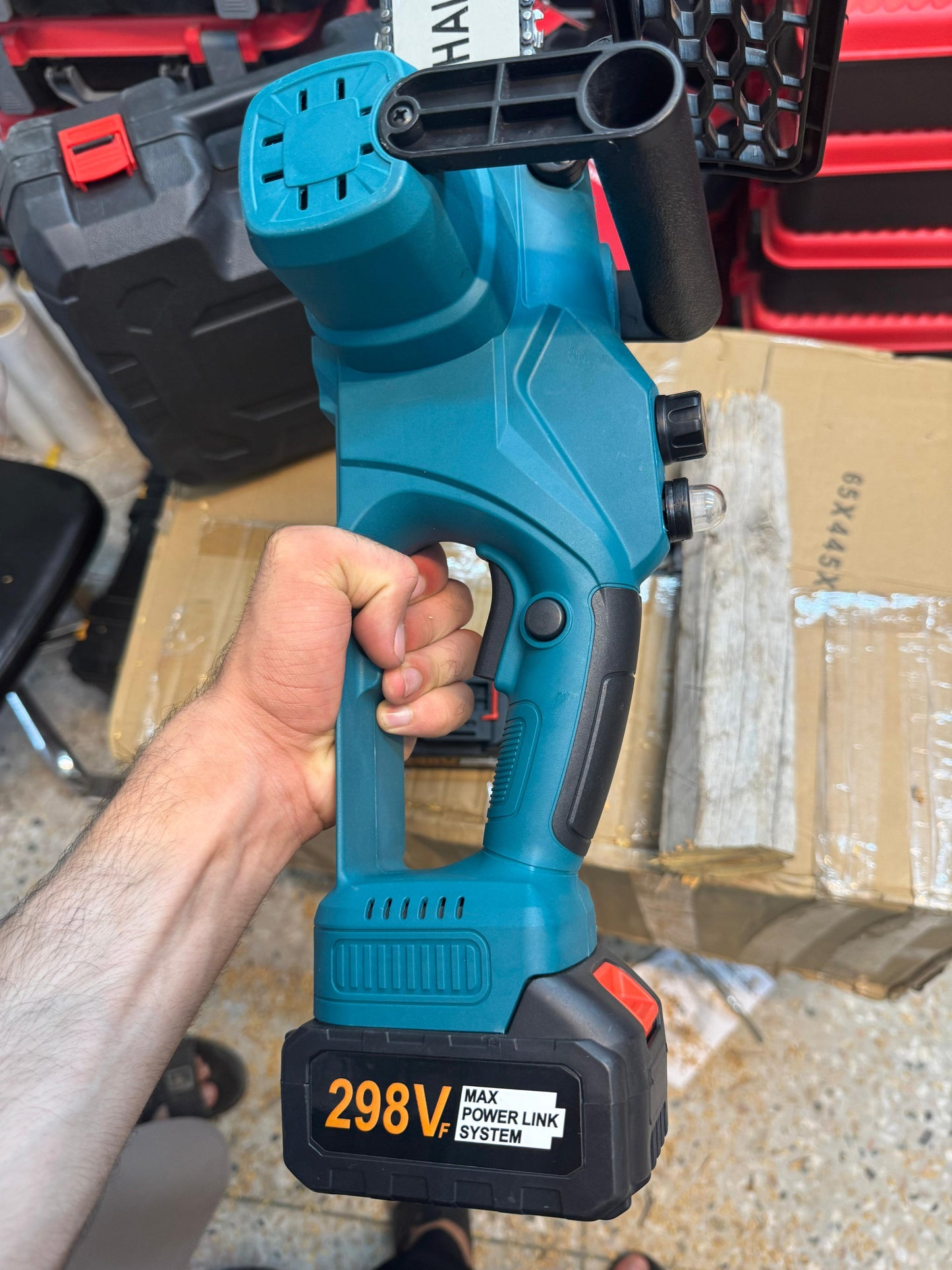 Amazon lot Rechargeable 298v 12inch chainsaw with double battery