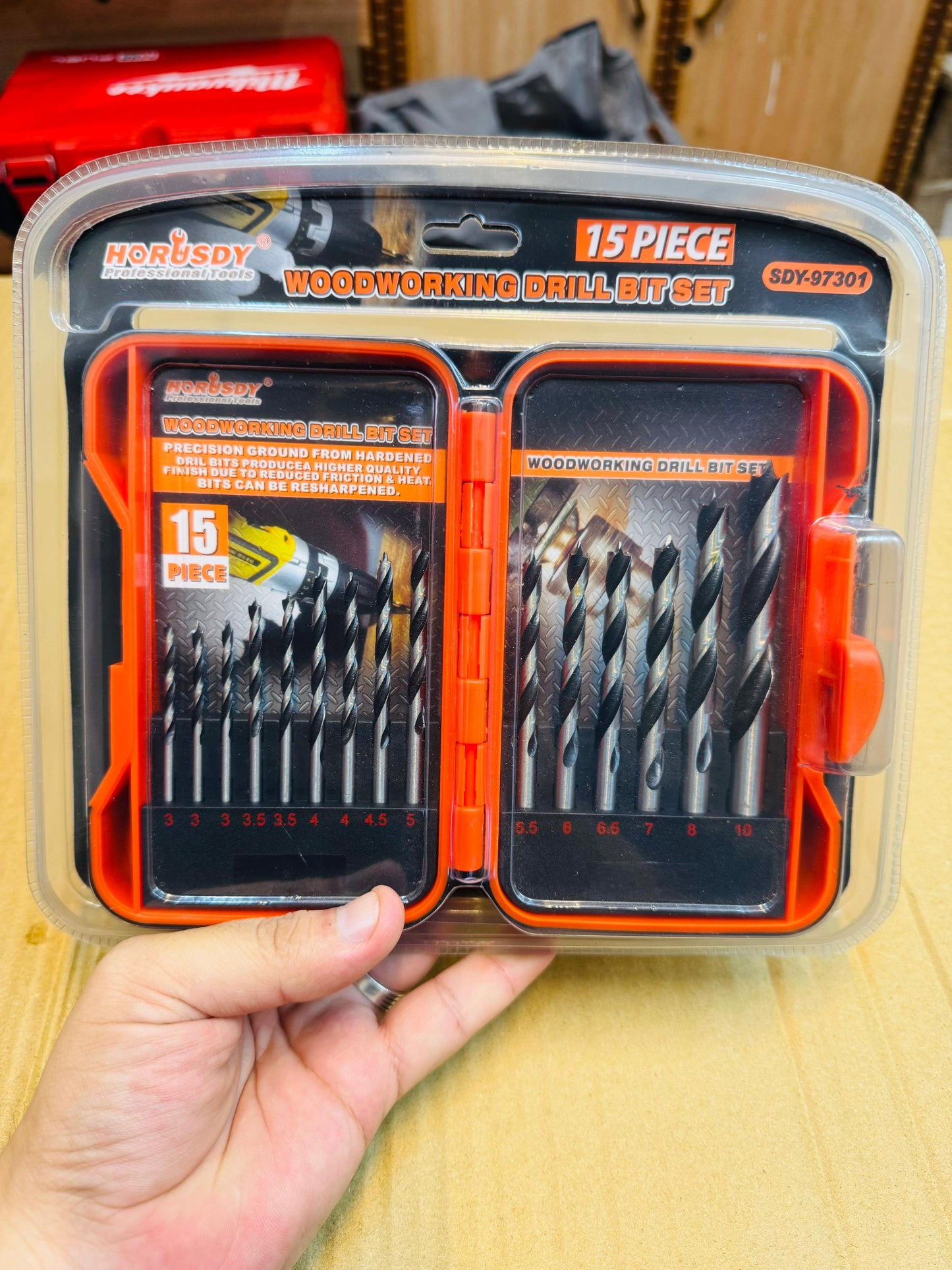 wood working 15 pcs drill bit set