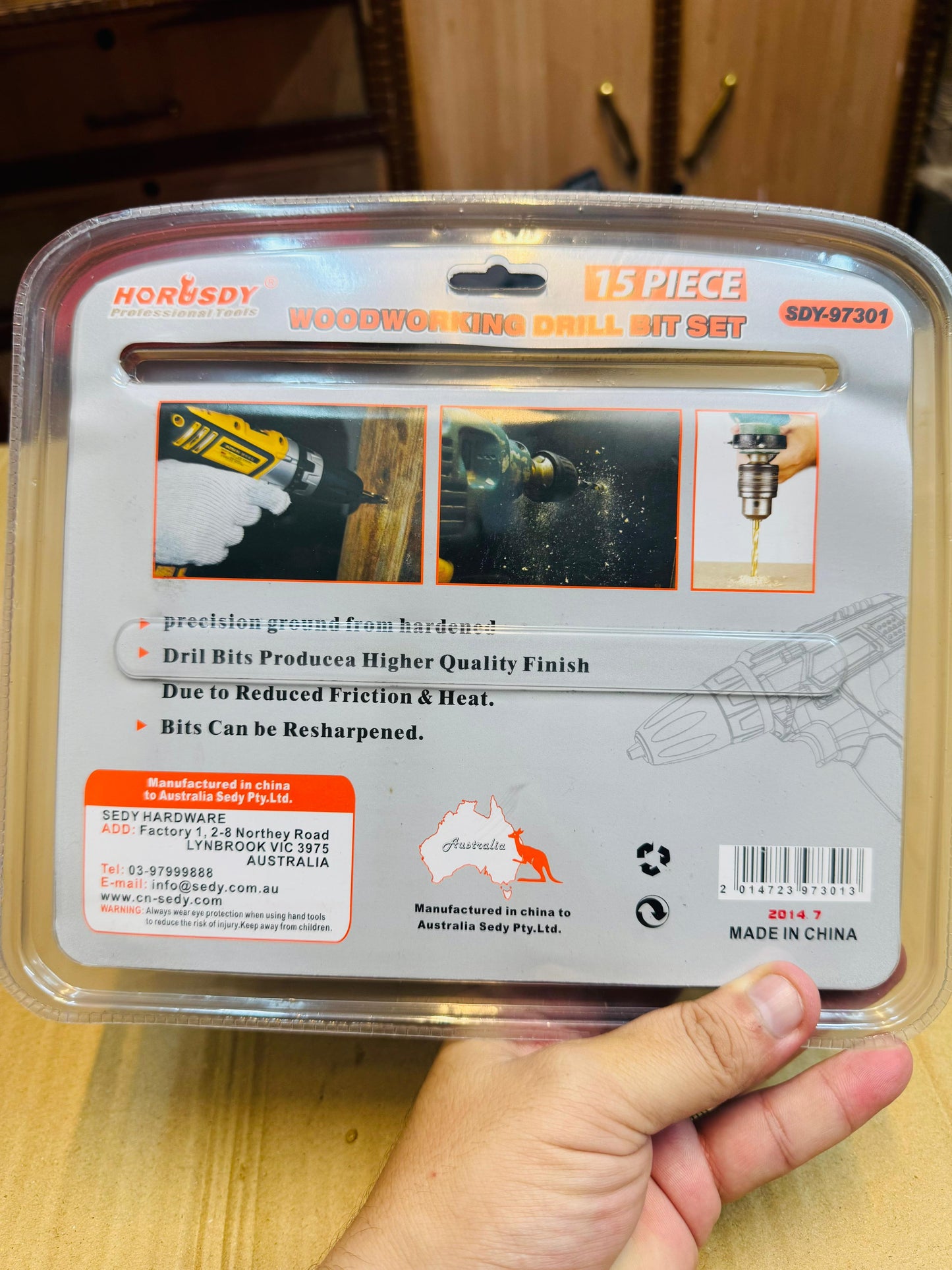 wood working 15 pcs drill bit set