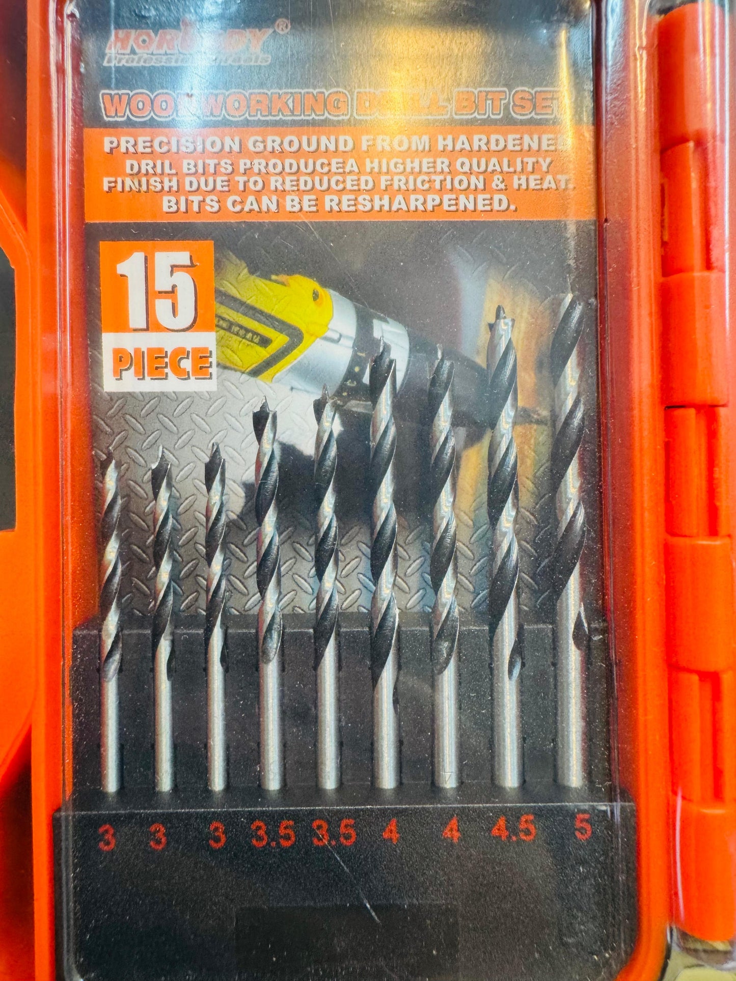 wood working 15 pcs drill bit set