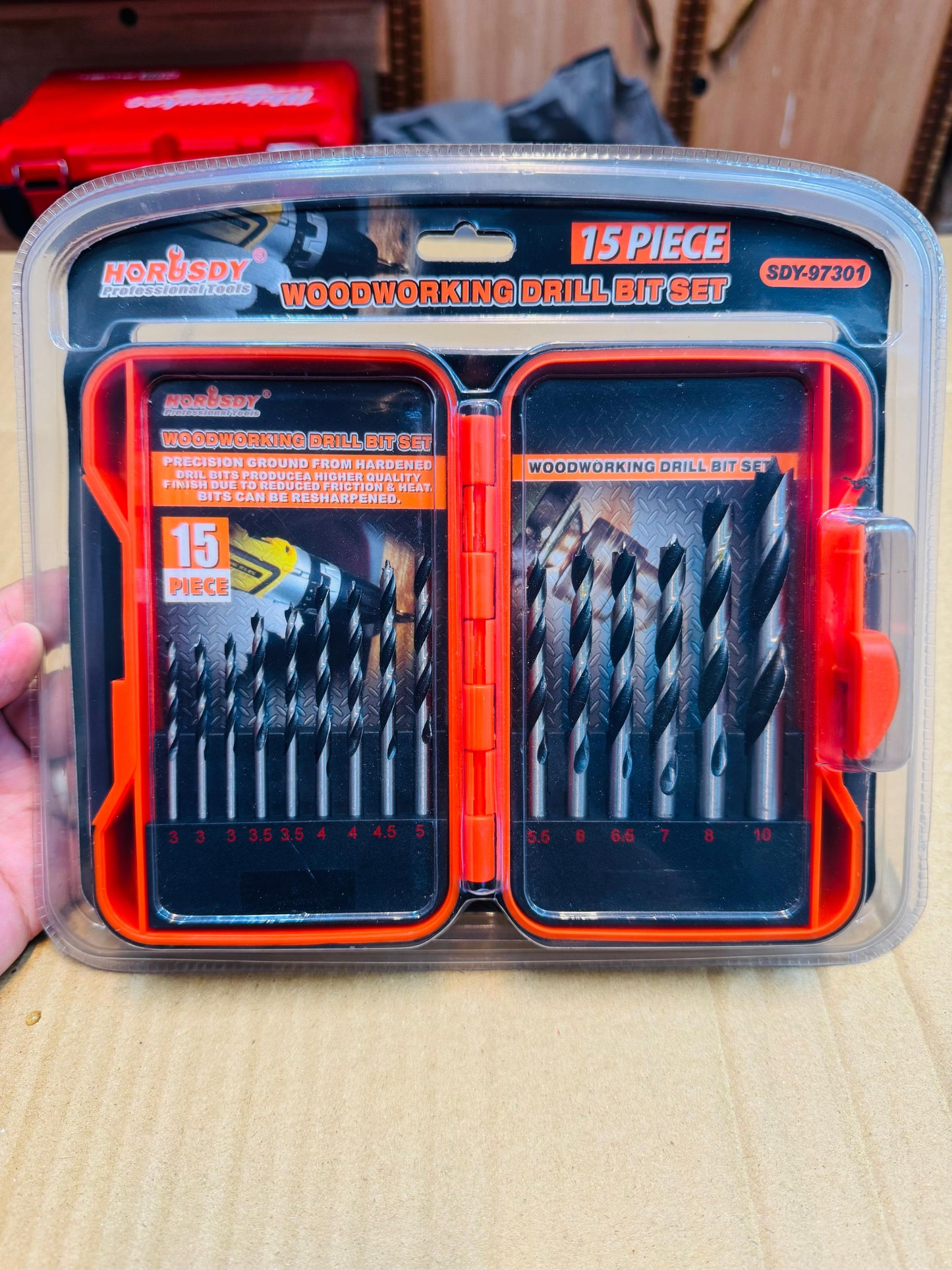 wood working 15 pcs drill bit set