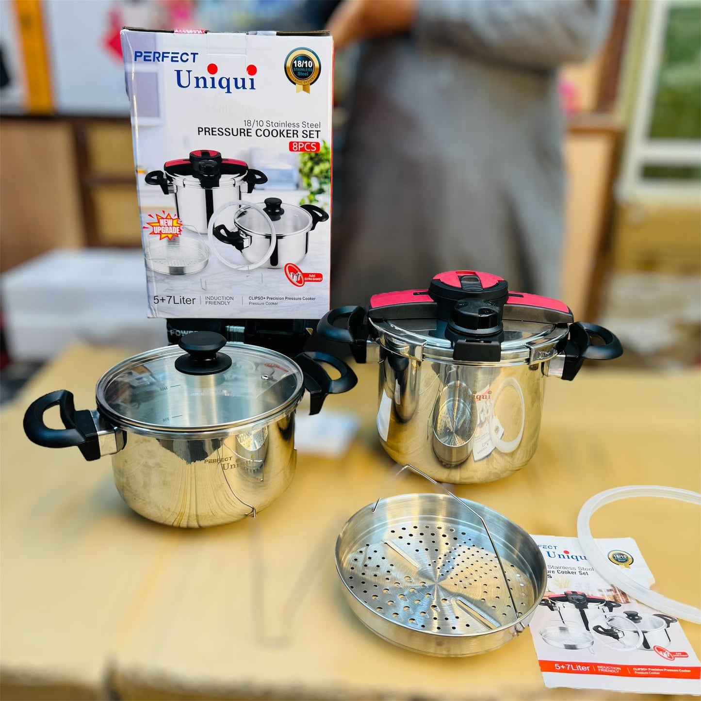 UNIQUI  3 in 1 Pressure cooker 5+7 L