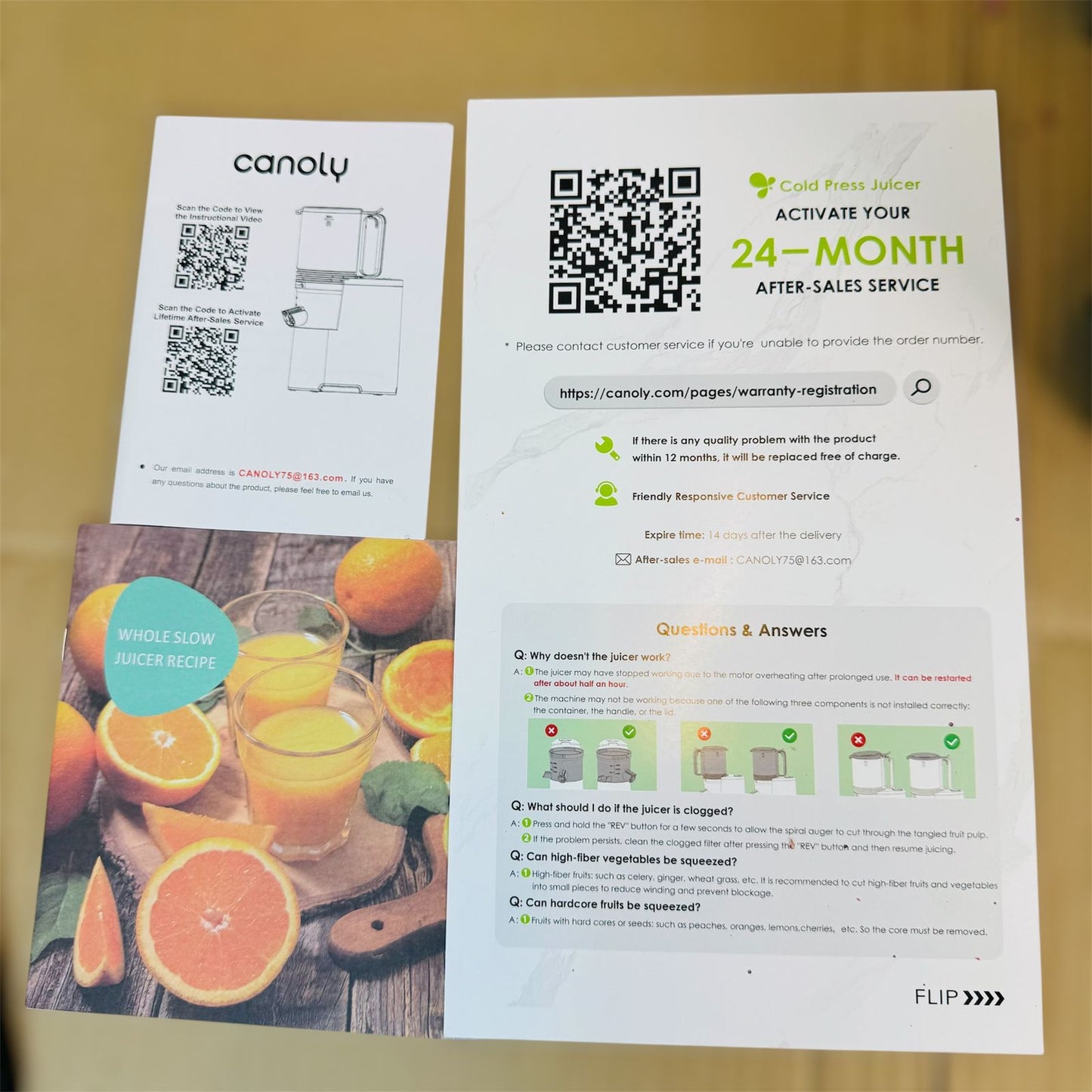 CANOLY UK COLD PRESS JUICER  JE-75B (SLOW JUICER)