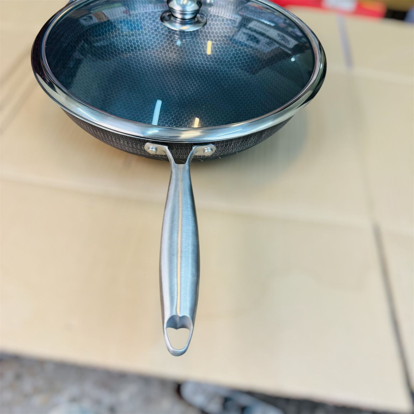 Germany lesser honeycomb deep fry pan ( karahi )