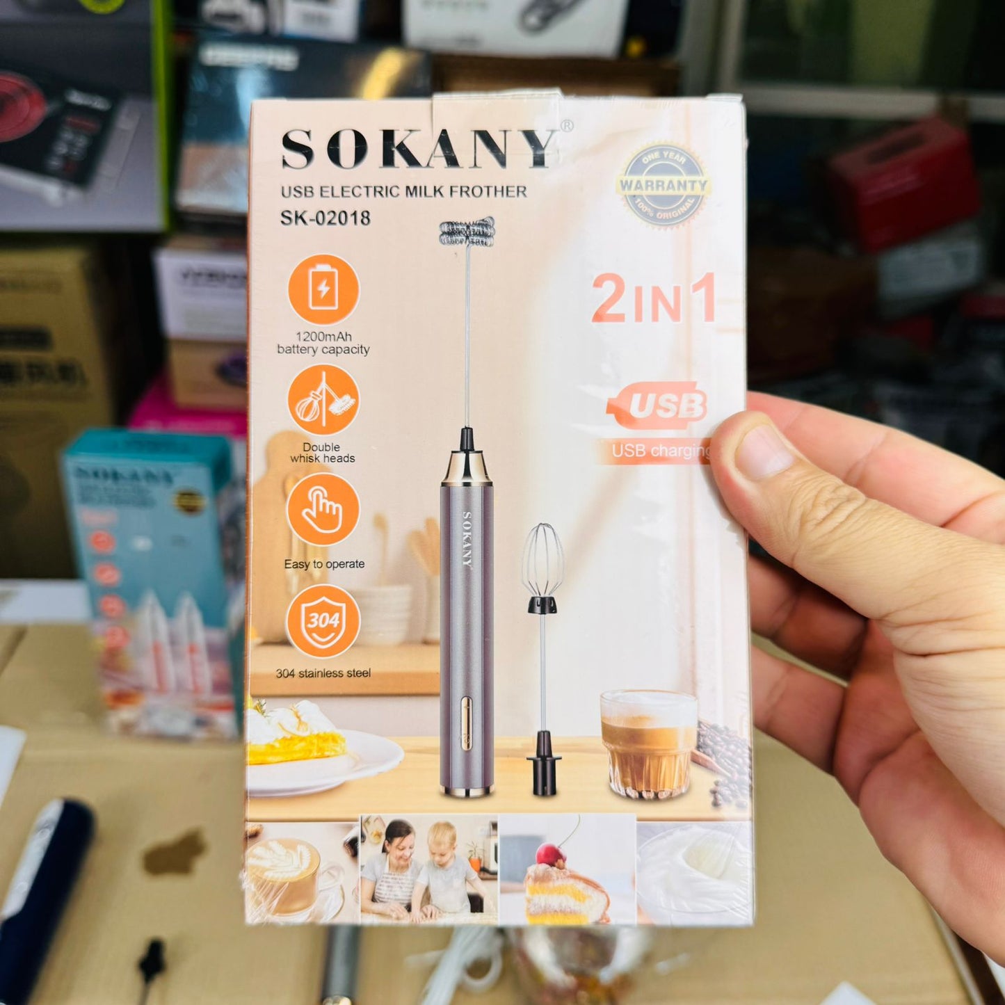 Sokany Rechargeable coffee further maker (coffee beater)