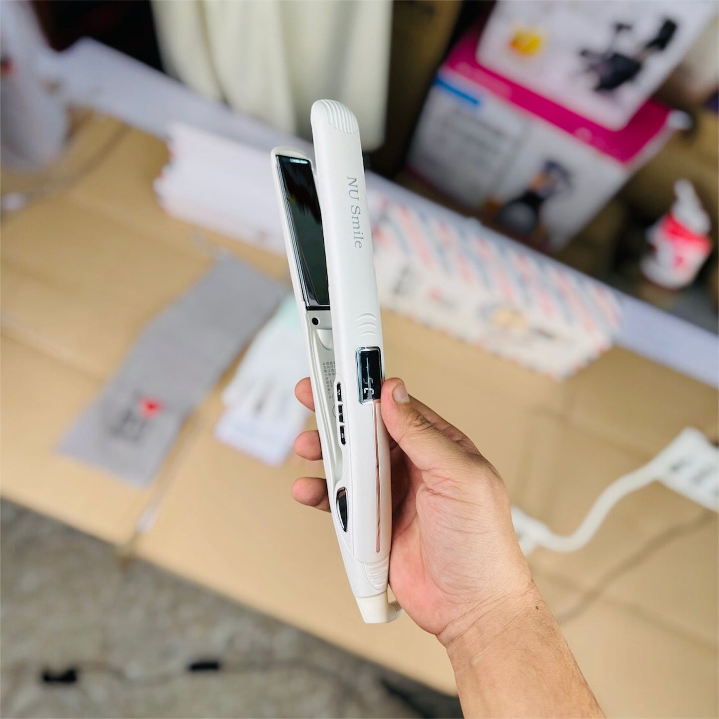 NU SMILE Professional Digital Hair Straightener with titanium plate