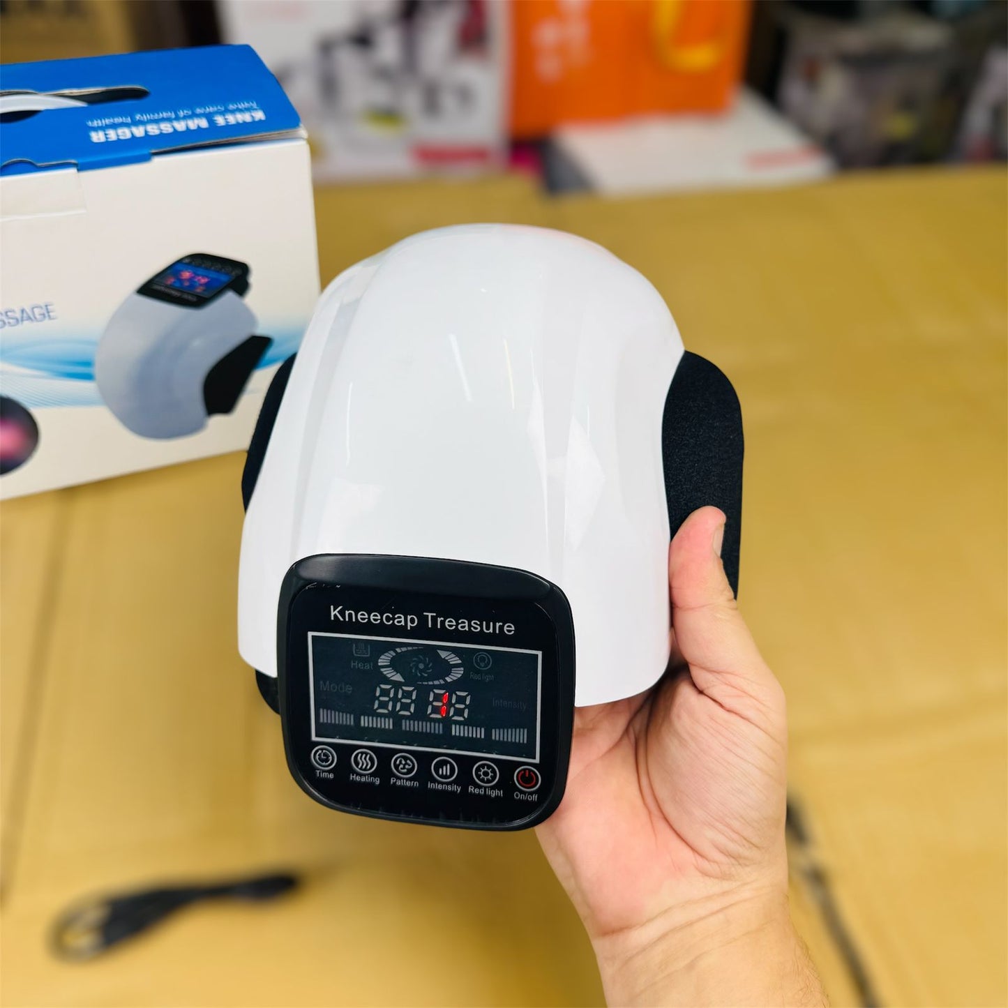 Rechargeable Knee Massager, with Heating and Vibration Large LED Screen