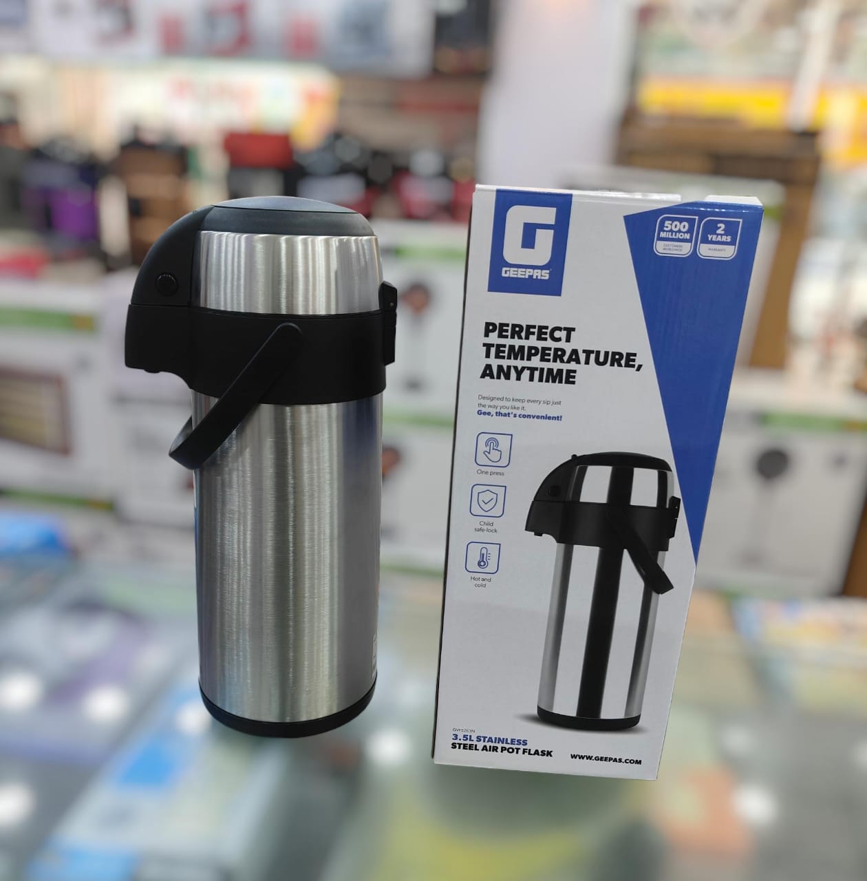 GEEPAS 3.5L stainless steel termos Vacuum Flask GVF5263