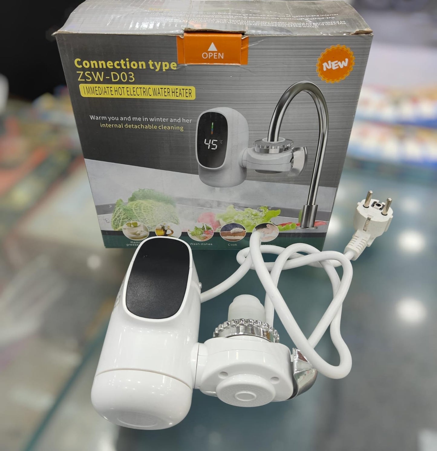 Digital display kitchen electric faucet 3000 watt