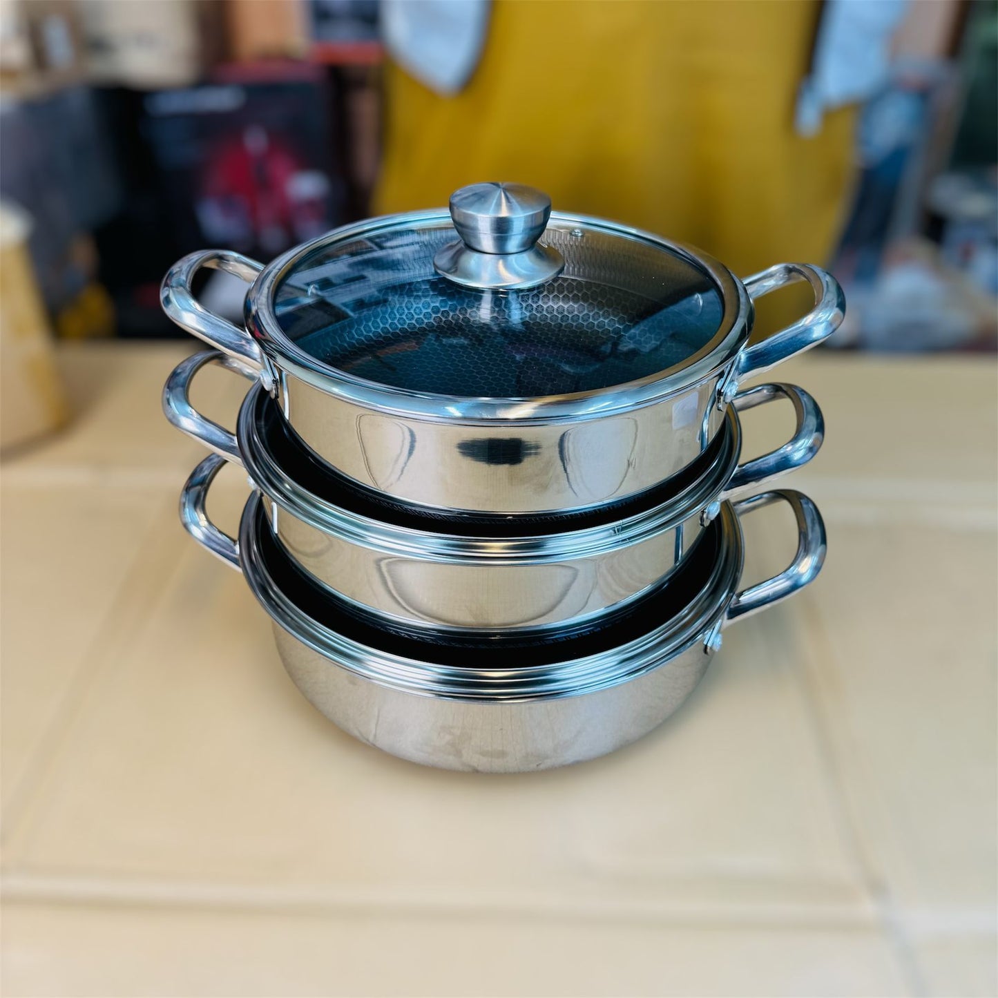 honeycomb lesser coating  shallow casserole set