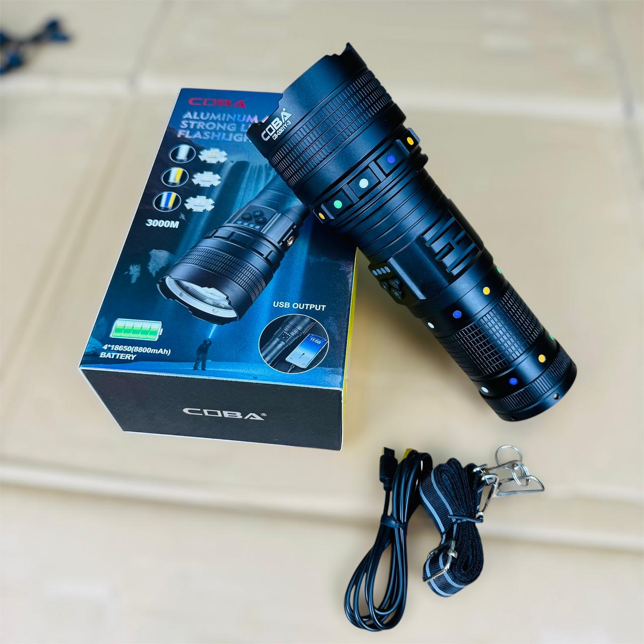 CUBA 2000 KM FLASH LIGHT TORCH WITH 3 MOOD