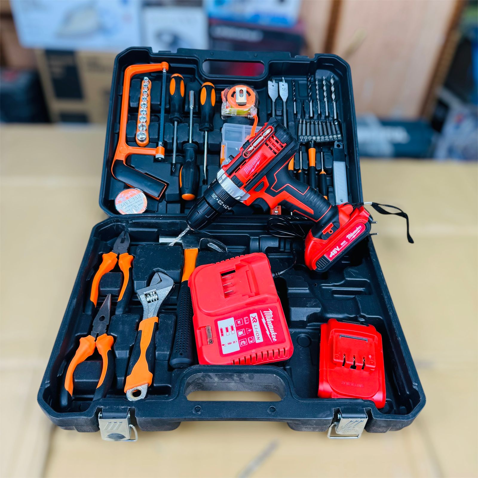 milwaukee 117 pcs drill machine with toolkit set – Geepas
