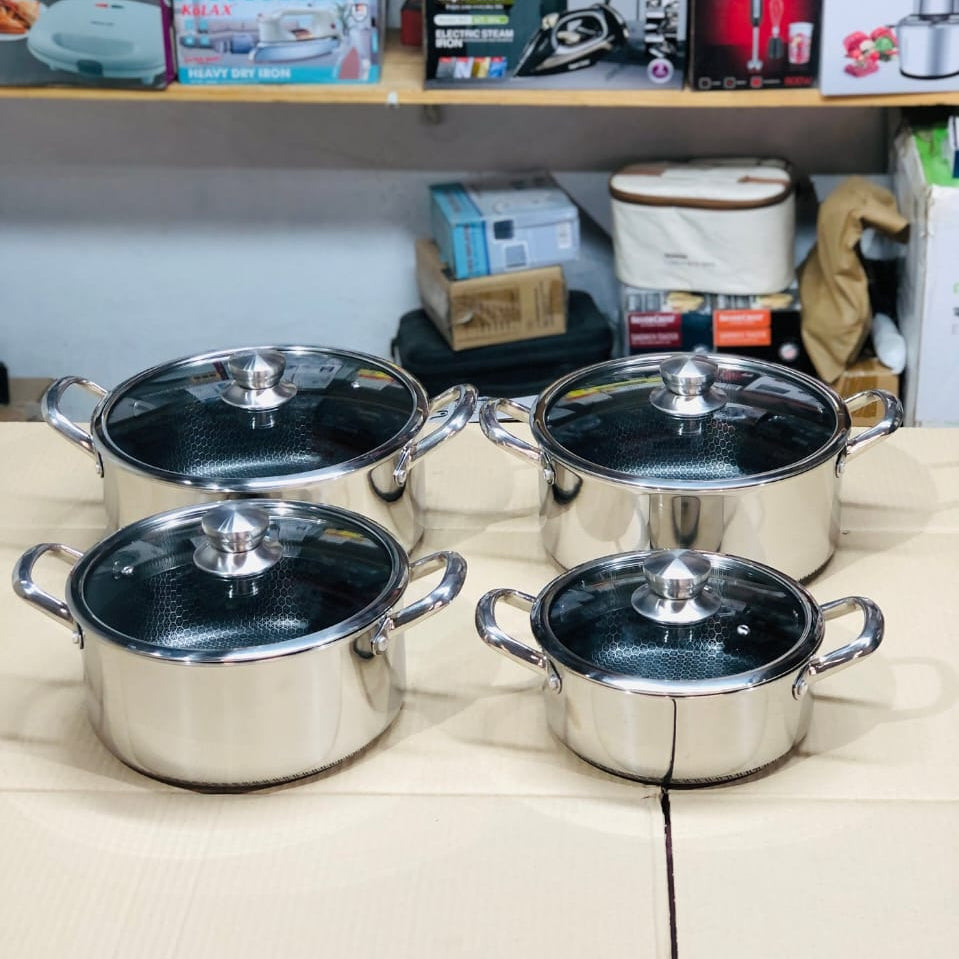 honeycomb lesser coating 4 pcs casserole set
