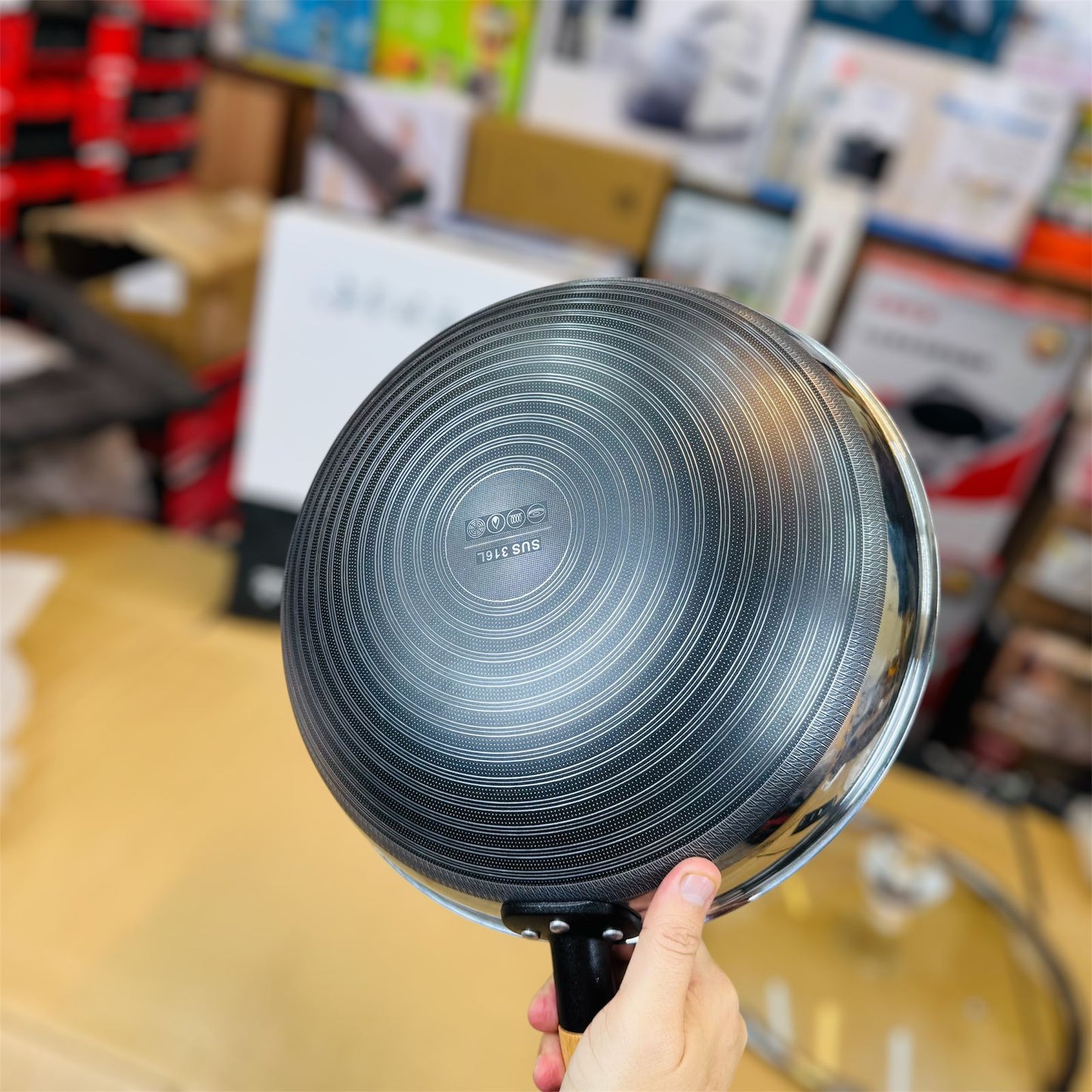 Crystal HoneyComb Laser Coated Deep fry Pan 34cm