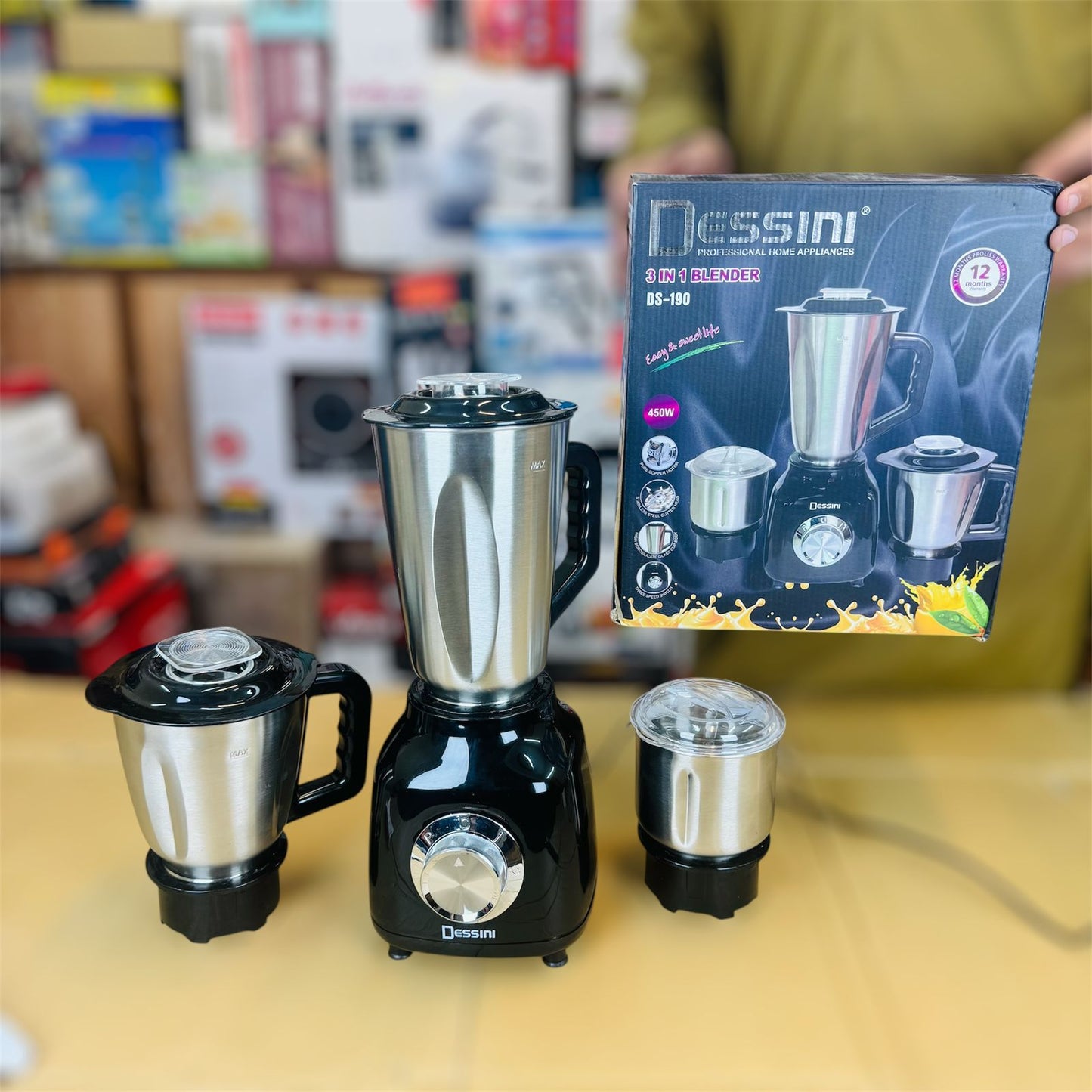 DESSINI 3 in 1 Blender Grinder 450W