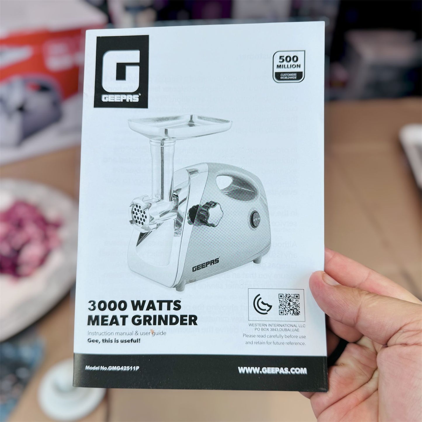 geepas meat grinder gmg 42511p [ 2 year warranty