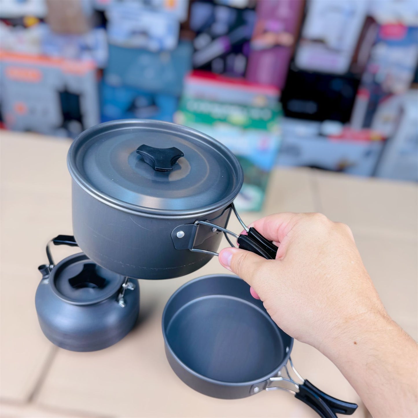 camping cooking pot set