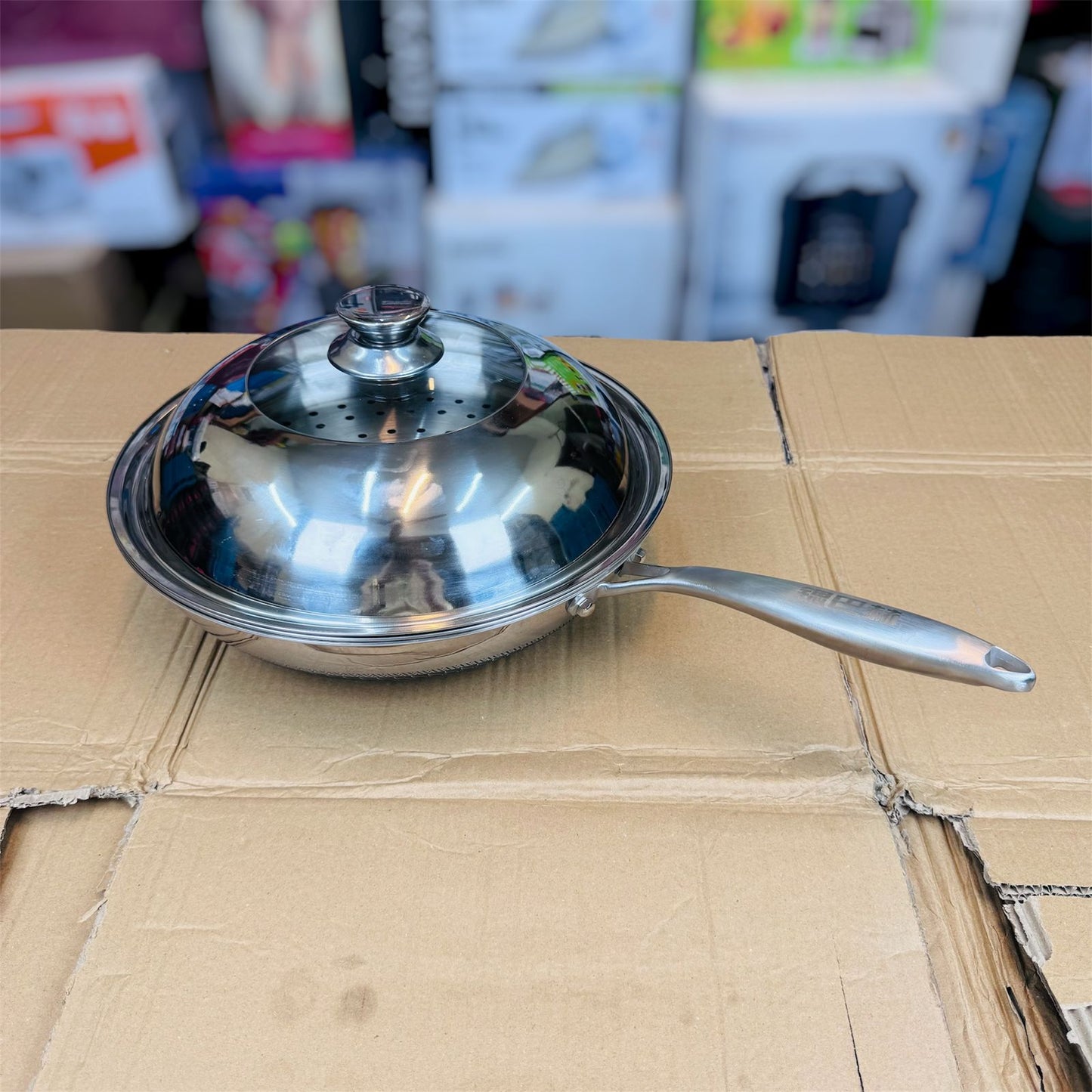 lot imported lesser coating deep fry pan 32CM food stamer