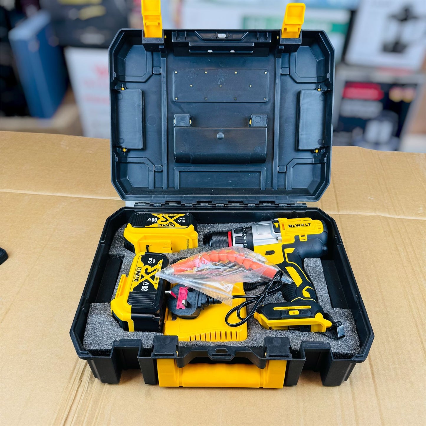 Dewalt 88v brushless drill machine with tools