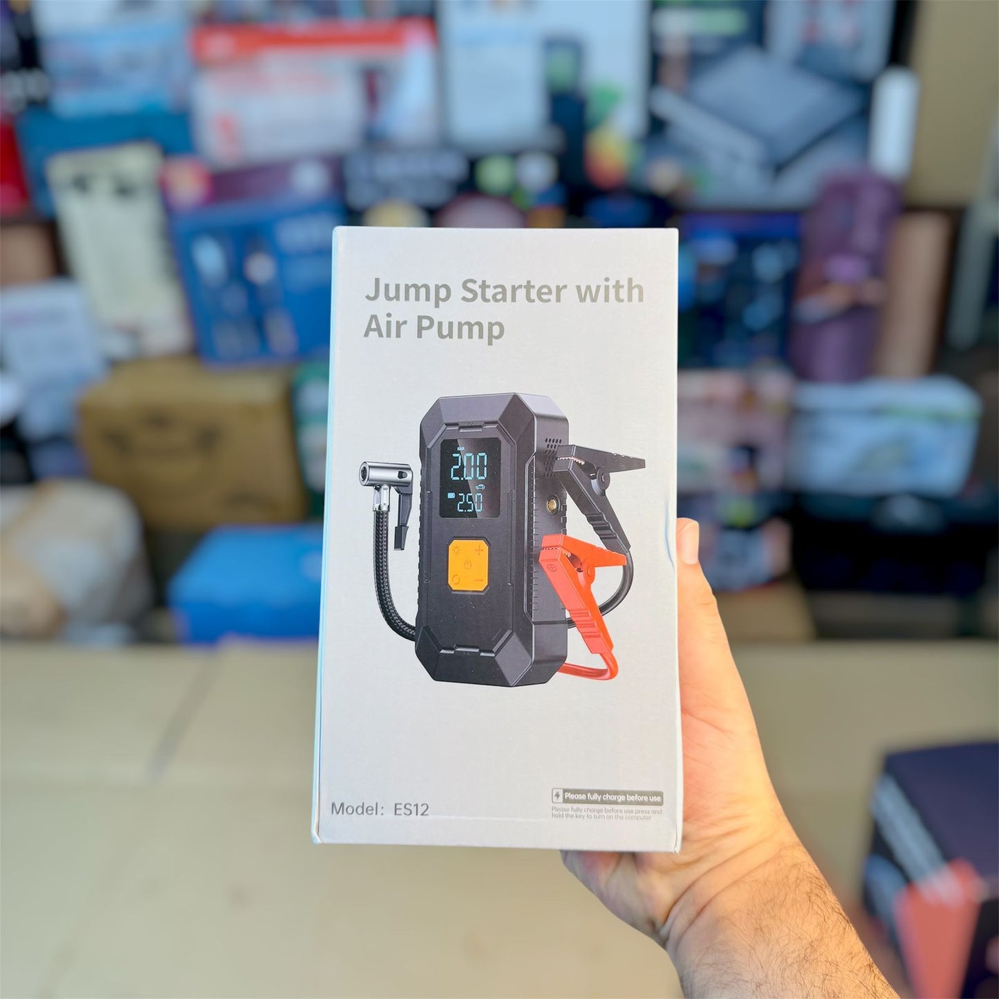 4 in 1 jump starter tire inflator with power bank  ES12