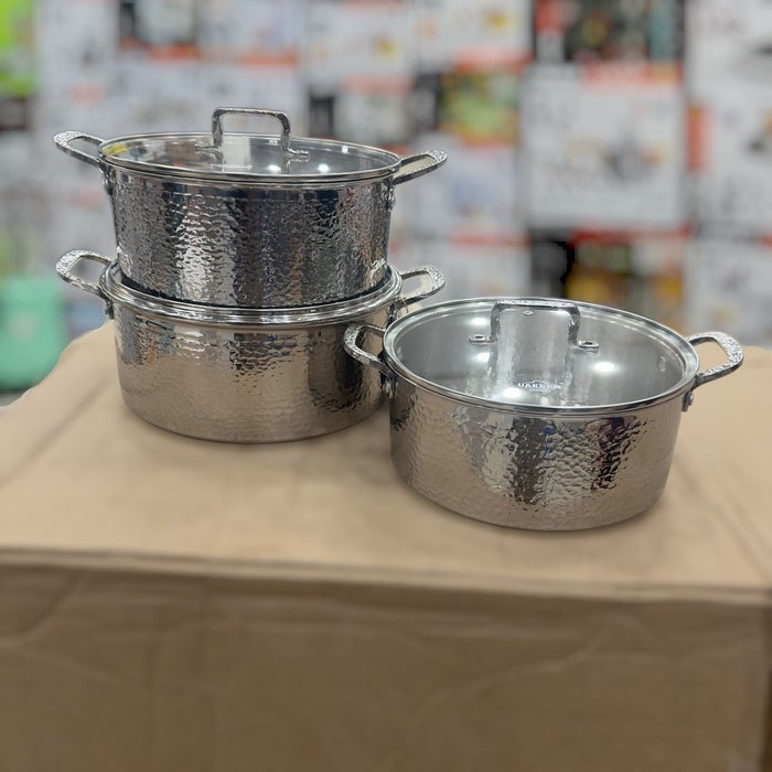 UAKEEN 6 pcs triply S/S cookware set
