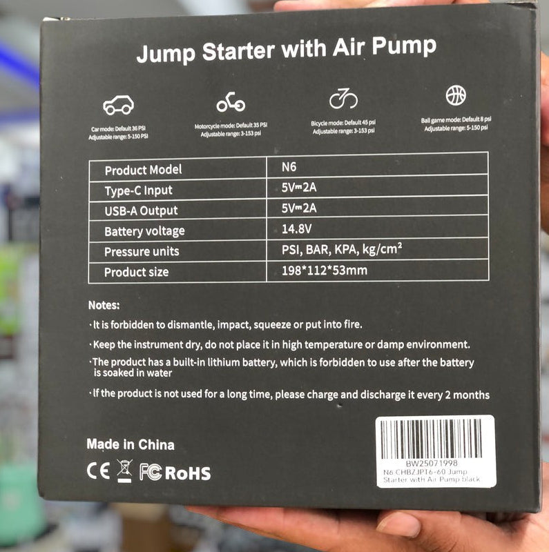 imported 4 in 1 jump starter with air pump N