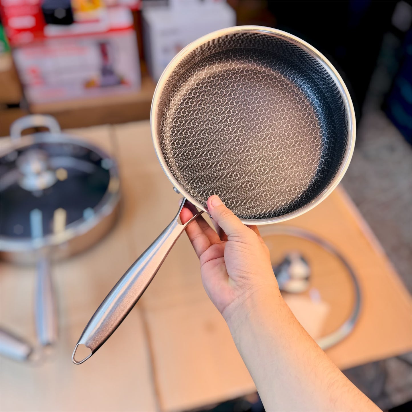Honeycomb Lesser Coating Shallow Frypan