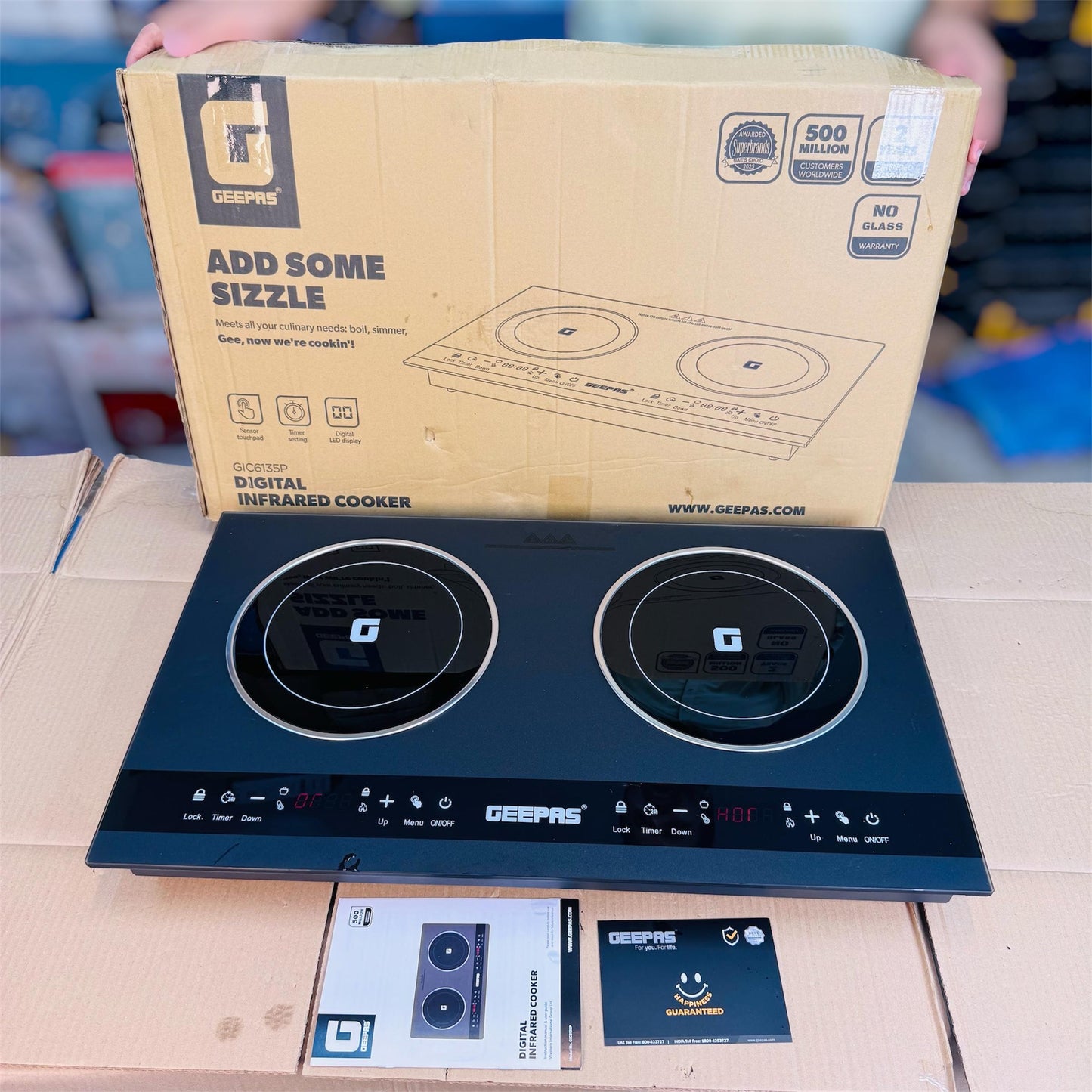 GEEPAS double digital infrared hot plate Gic 6135P