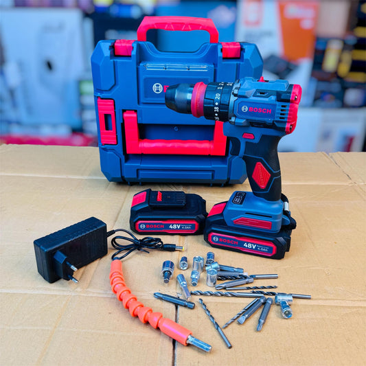 Bosch 3-in-1 Cordless Drill Driver & Impact Kit – 28 Pieces with 2 Batteries & Charger