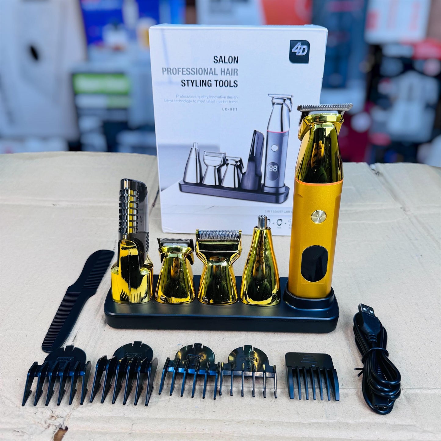 5-in-1 Professional Grooming Kit & Shaver – All-in-One Trimmer for Beard, Hair & Body