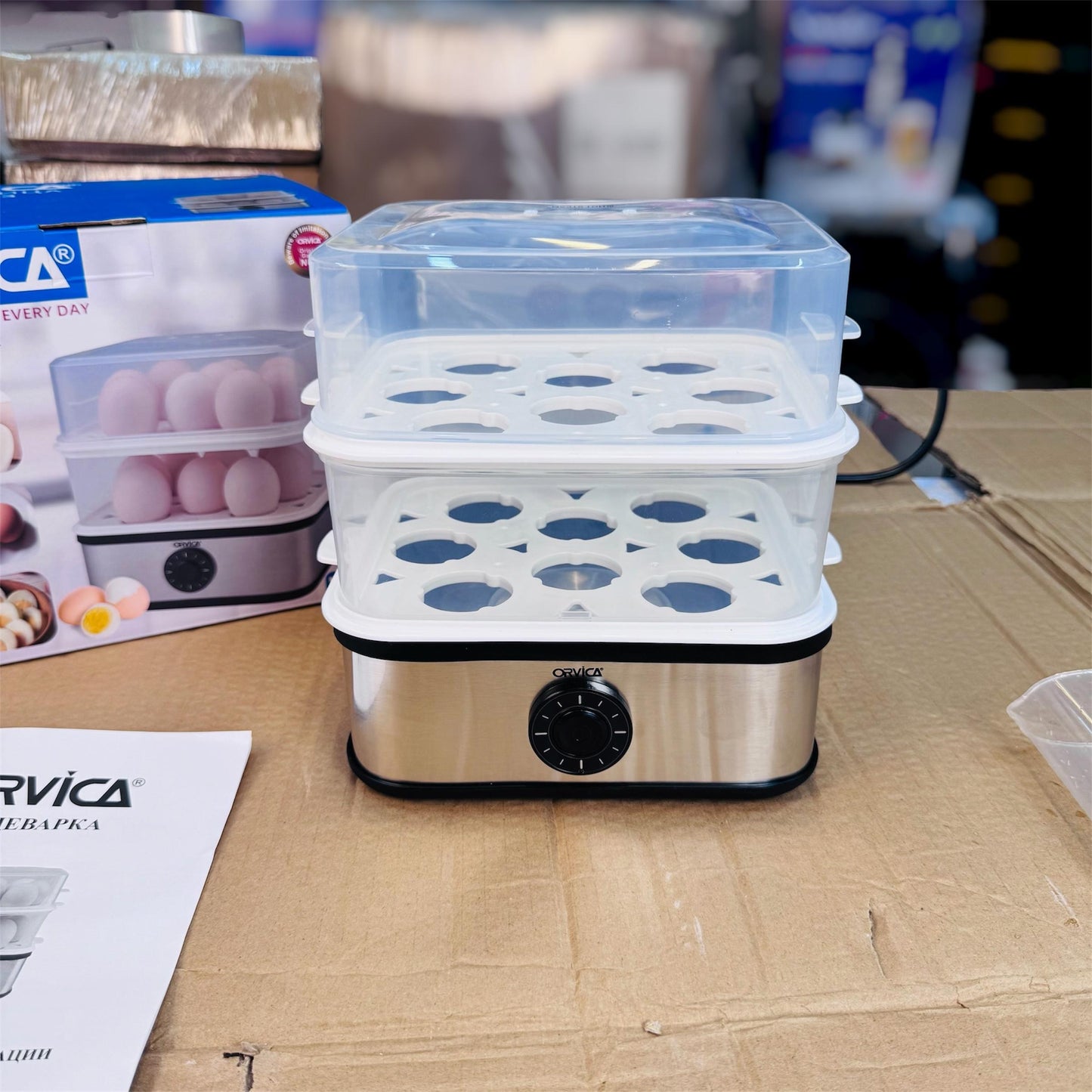 Orvica 16pc Egg Boiler ORM-913 – Electric Egg Cooker for Large Batches