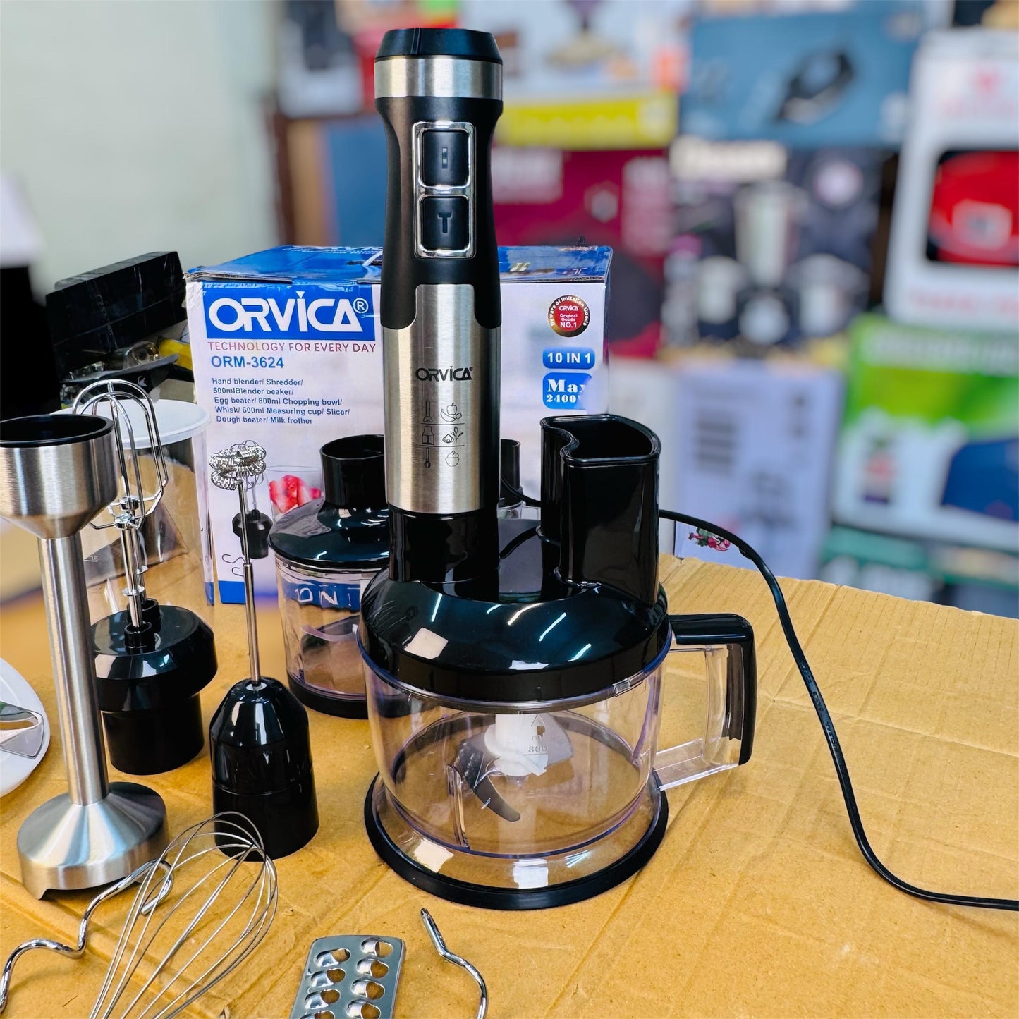 Orvica 10-in-1 Hand Blender ORN-3624 – Multifunction Electric Hand Blender Set