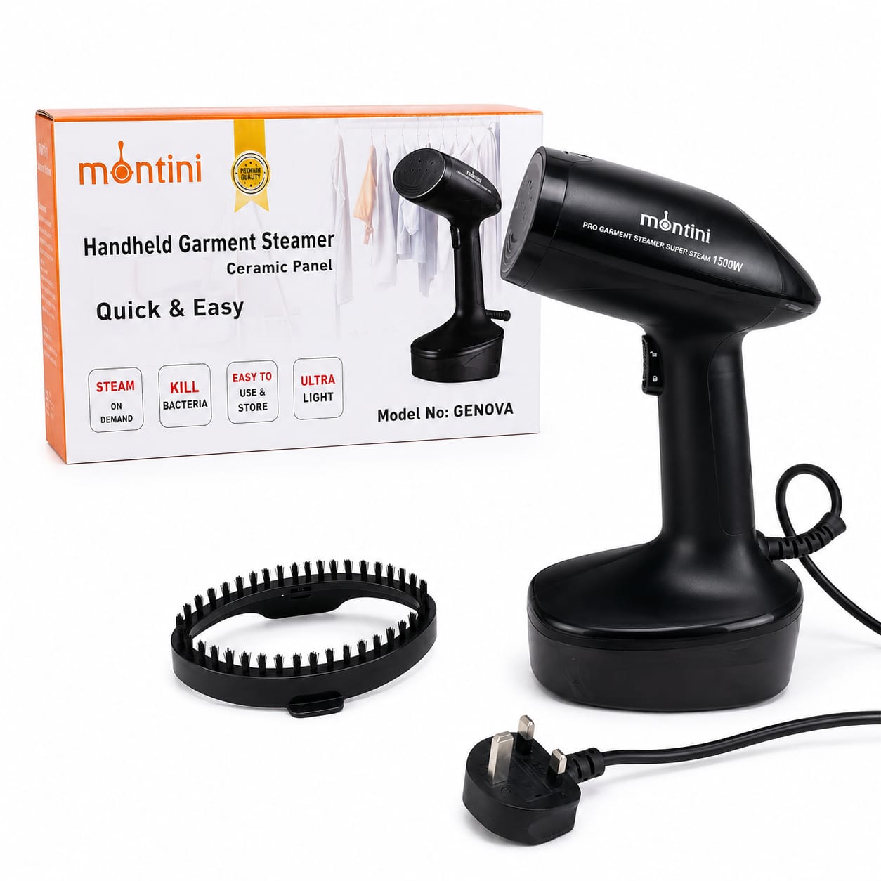 Monitini Handheld Garment Steamer M-Genova – Portable Fabric Steamer