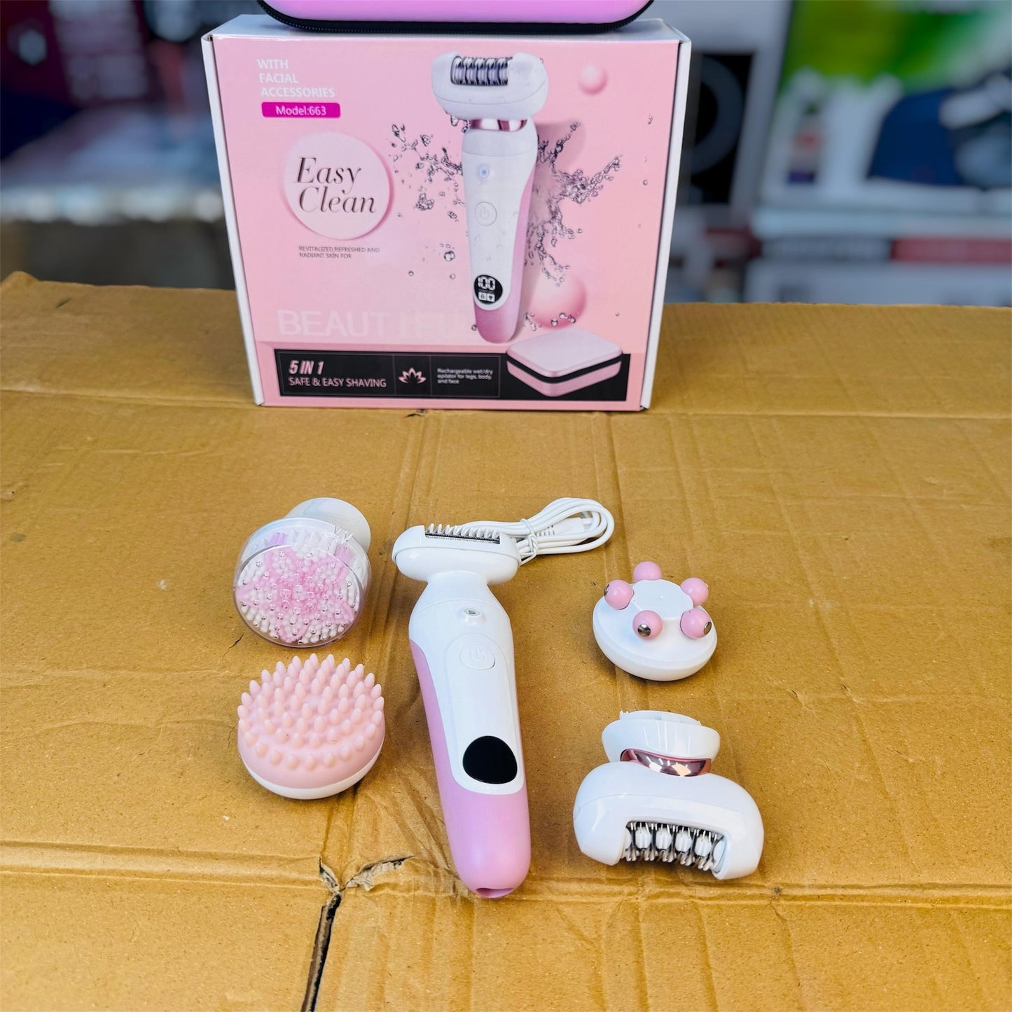 5-in-1 Washable Ladies Epilator Kit 663 – Multifunction Hair Removal Set