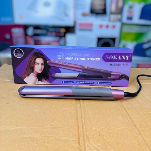 Sokany Hair Straightener SK-15076– Ceramic Plate Styling Iron