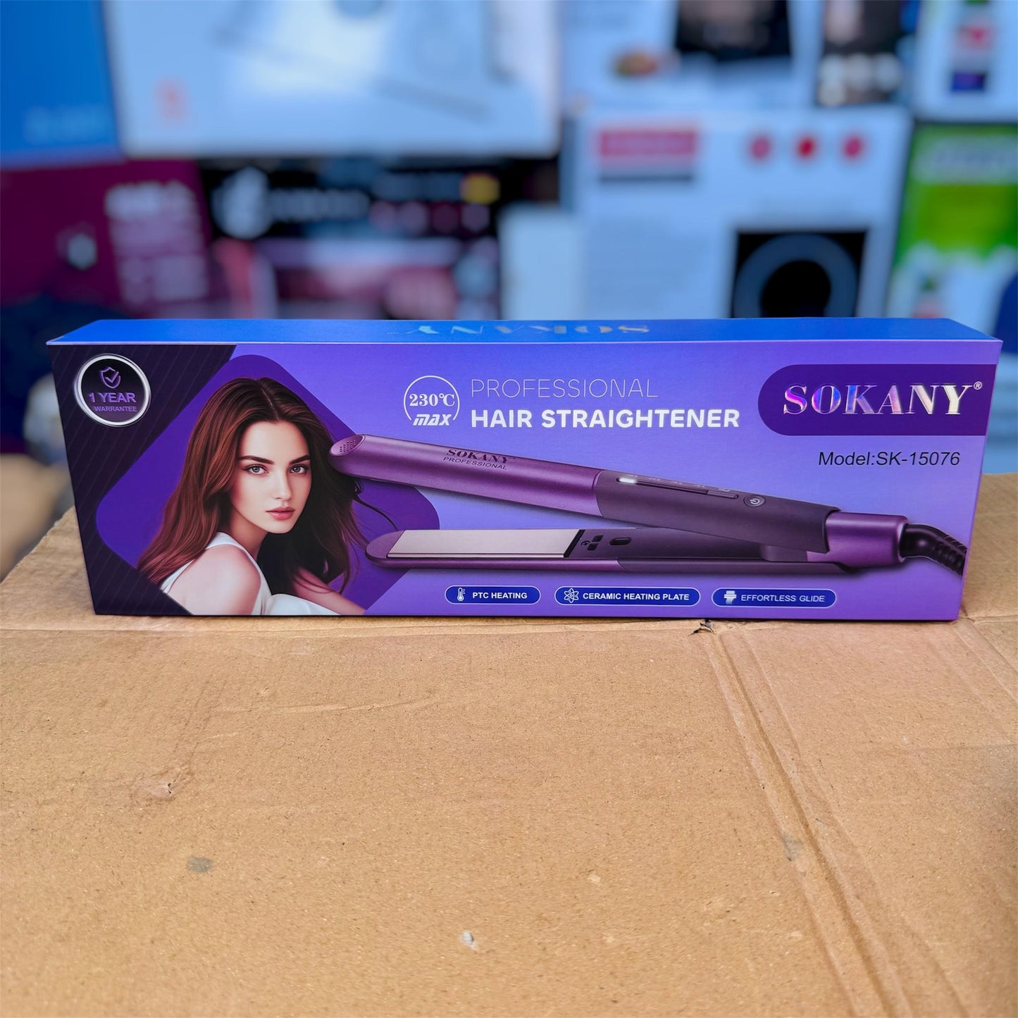 Sokany Hair Straightener SK-15076– Ceramic Plate Styling Iron