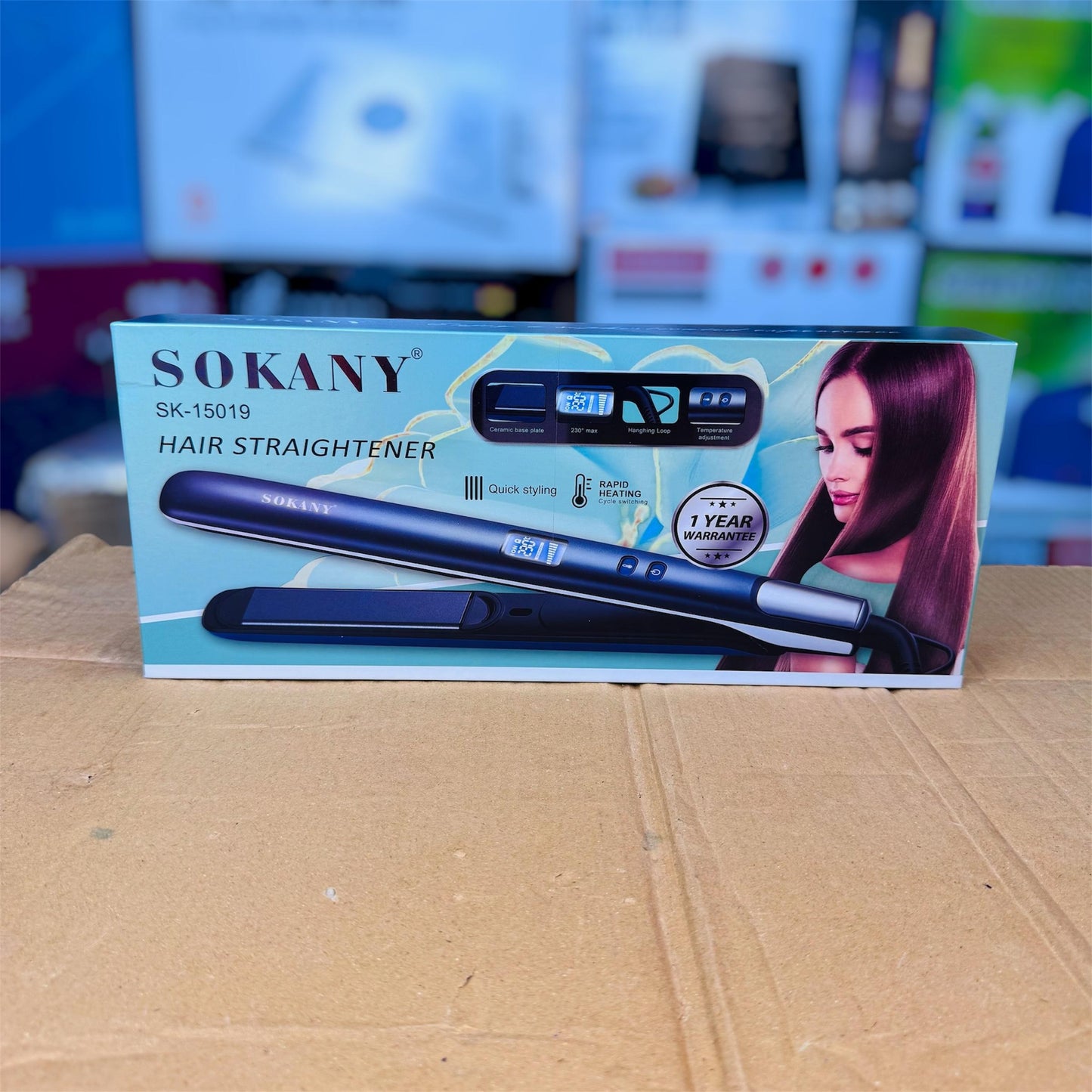 Sokany Hair Straightener SK-15019 – Ceramic Plate Styling Iron