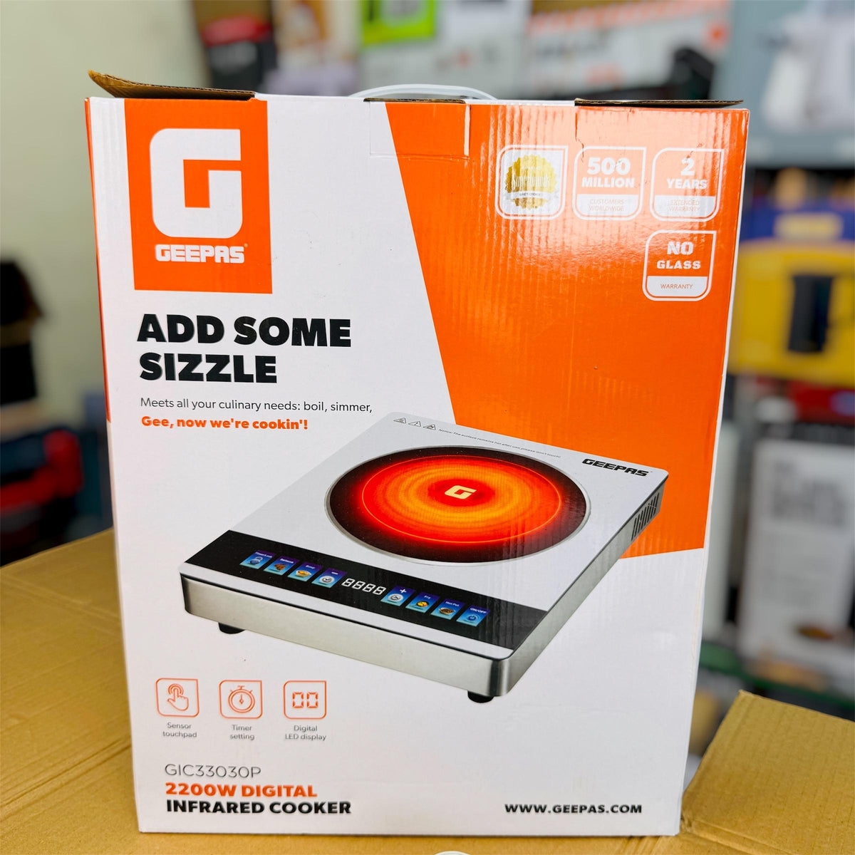 Geepas GIC33030P Digital Infrared Cooker – Single Burner with LED Display