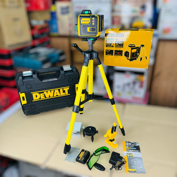 360 Rechargeable Laser Level – 16-Line Green Laser with Tripod & Remote Control