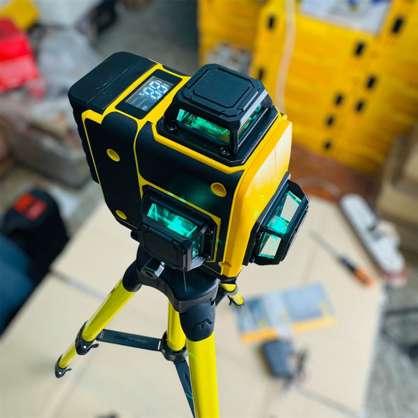 360 Rechargeable Laser Level – 16-Line Green Laser with Tripod & Remote Control