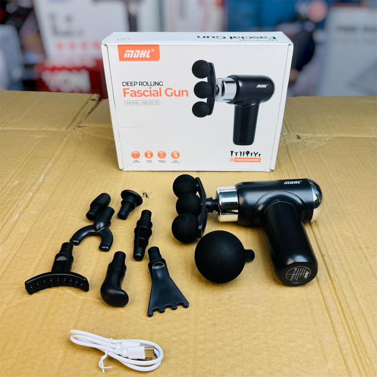 MDHL Deep Rolling Fascial Gun MD-XY-12 – Rechargeable Muscle Massage Gun