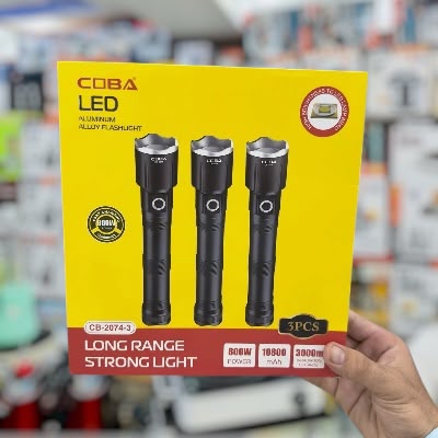 COBA 3-Piece LED Aluminum Alloy Flashlight Torch Set CB-2074-3