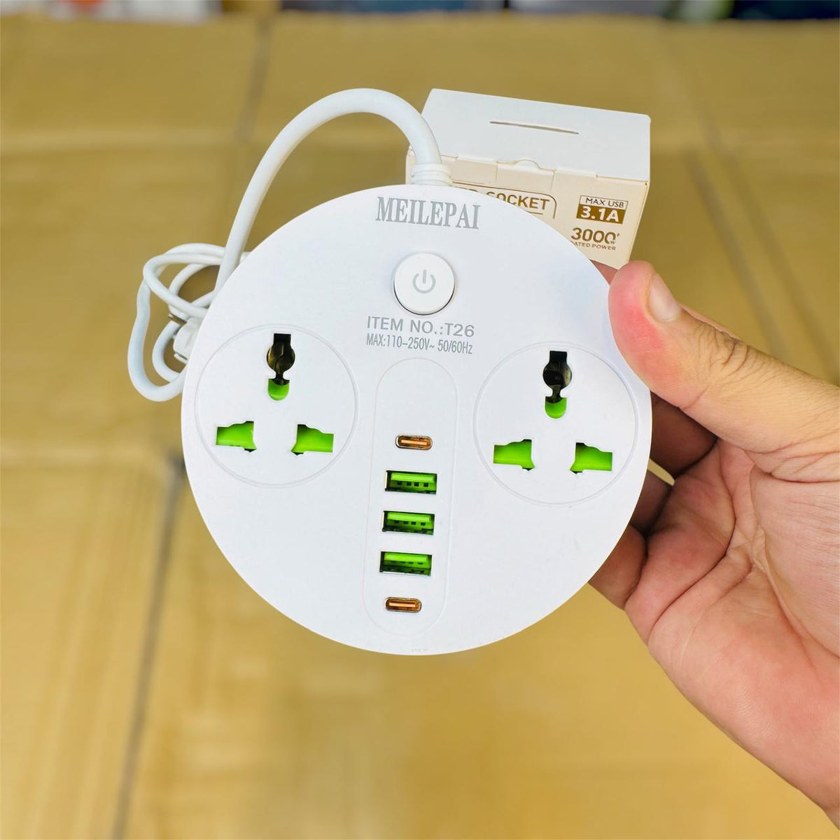 Power Socket Extension M-T26 – Multi-Outlet Extension Socket
