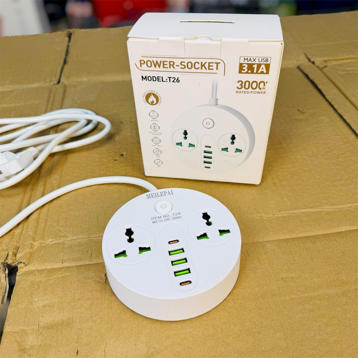 Power Socket Extension M-T26 – Multi-Outlet Extension Socket