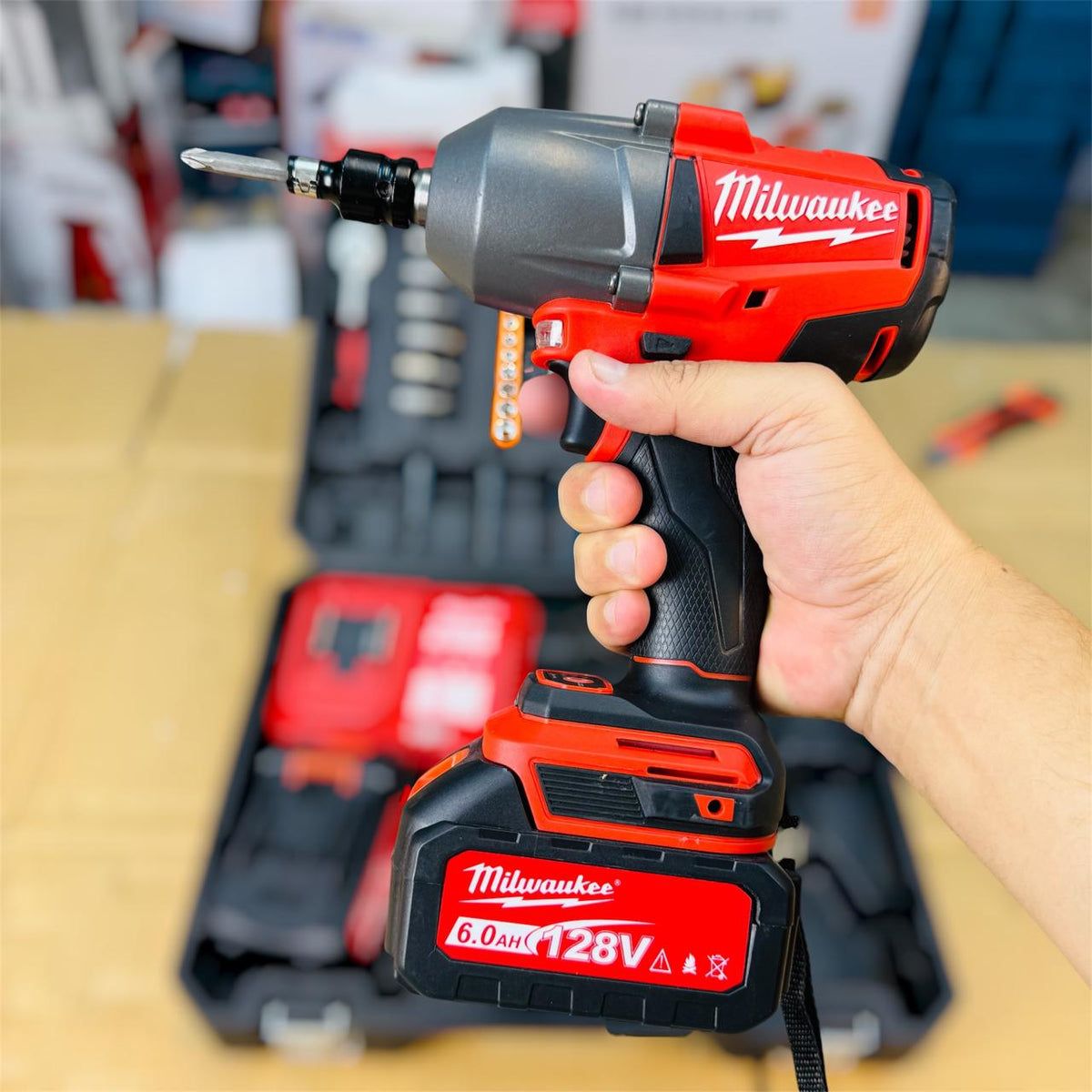 Milwaukee Impact Wrench Set with tools Commercial Heavy-Duty Impact Wrench