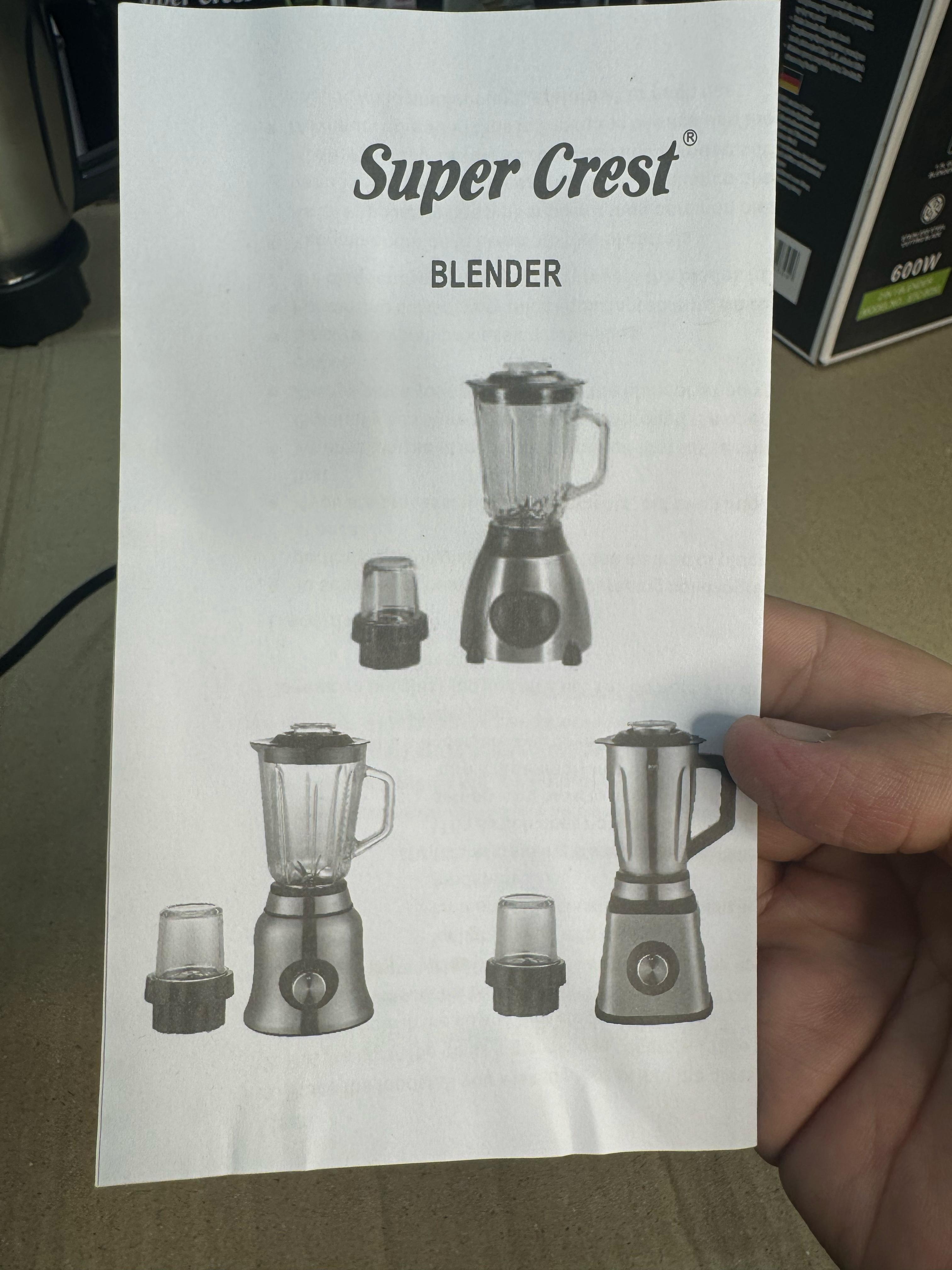 Germany super crest 3 in 1 stainless steel blender